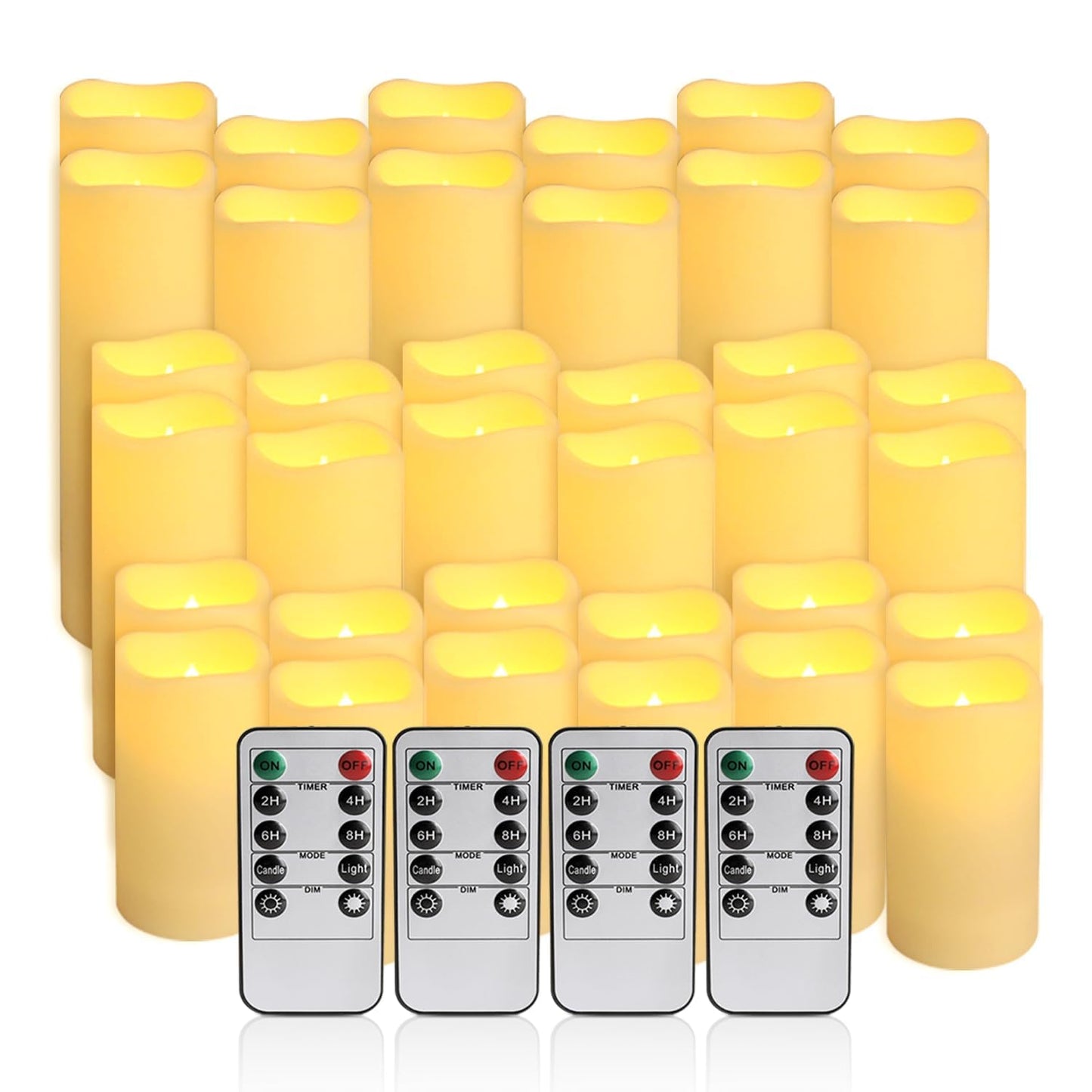 36 Pack Flameless Waterproof Indoor Outdoor Led Candles Equipped with Remote Controls and Timer, Ideal for Home Decor,Weddings, Festive(Three Sizes)