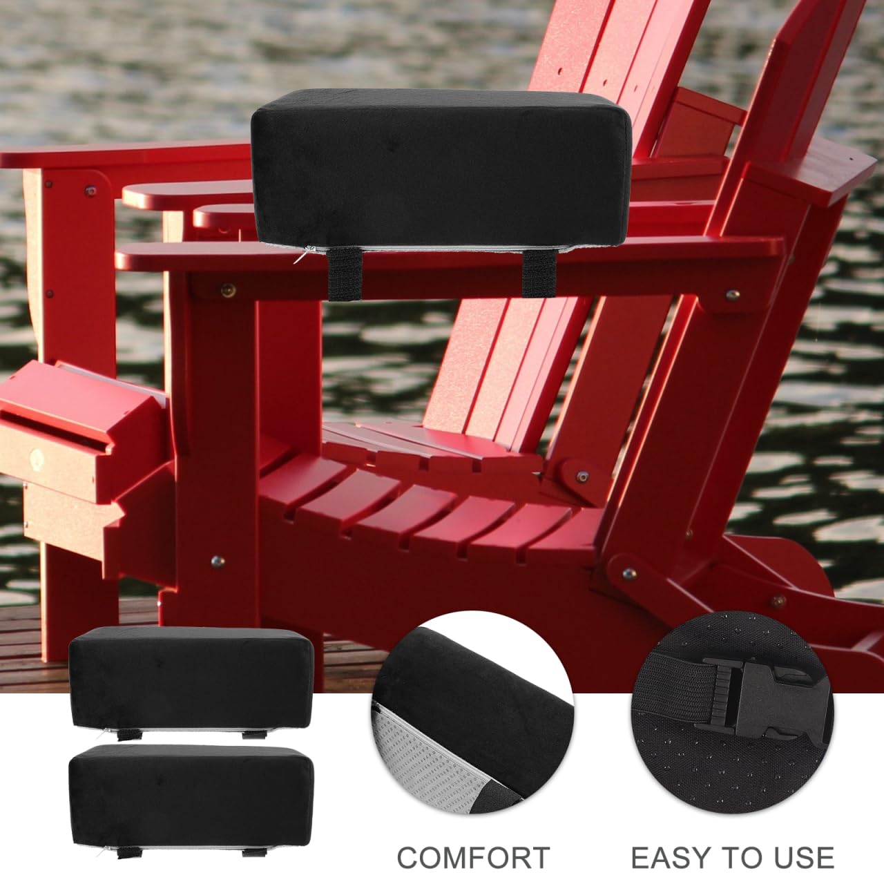 DOITOOL Chair Armrest Covers for Office and Home Chairs Ergonomic Soft Armrest Pads 2 Pieces Pressure Relief Elbow Cushions 10.62X4.13X3.93 Inch for Comfortable Work and Gaming