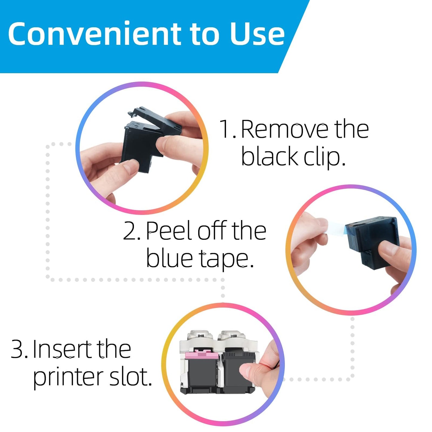 High Yield 65XL Ink Cartridge Black Compatible for HP 65 Ink Cartridges, Replacement for HP 65XL Black Ink Cartridge, Compatible for Envy 5055 5052 DeskJet 3755 3700 3752 Printer, 2 Pack (1500 Pages)