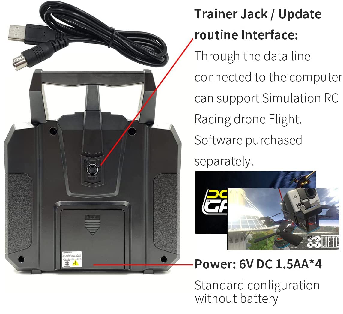 Alaohu Flysky FS-i6X 10CH RC Transmitter and Receiver FS-iA10B 2.4GHz AFHDS 2A for FPV Drone RC Car and Boat (Mode_2) Black