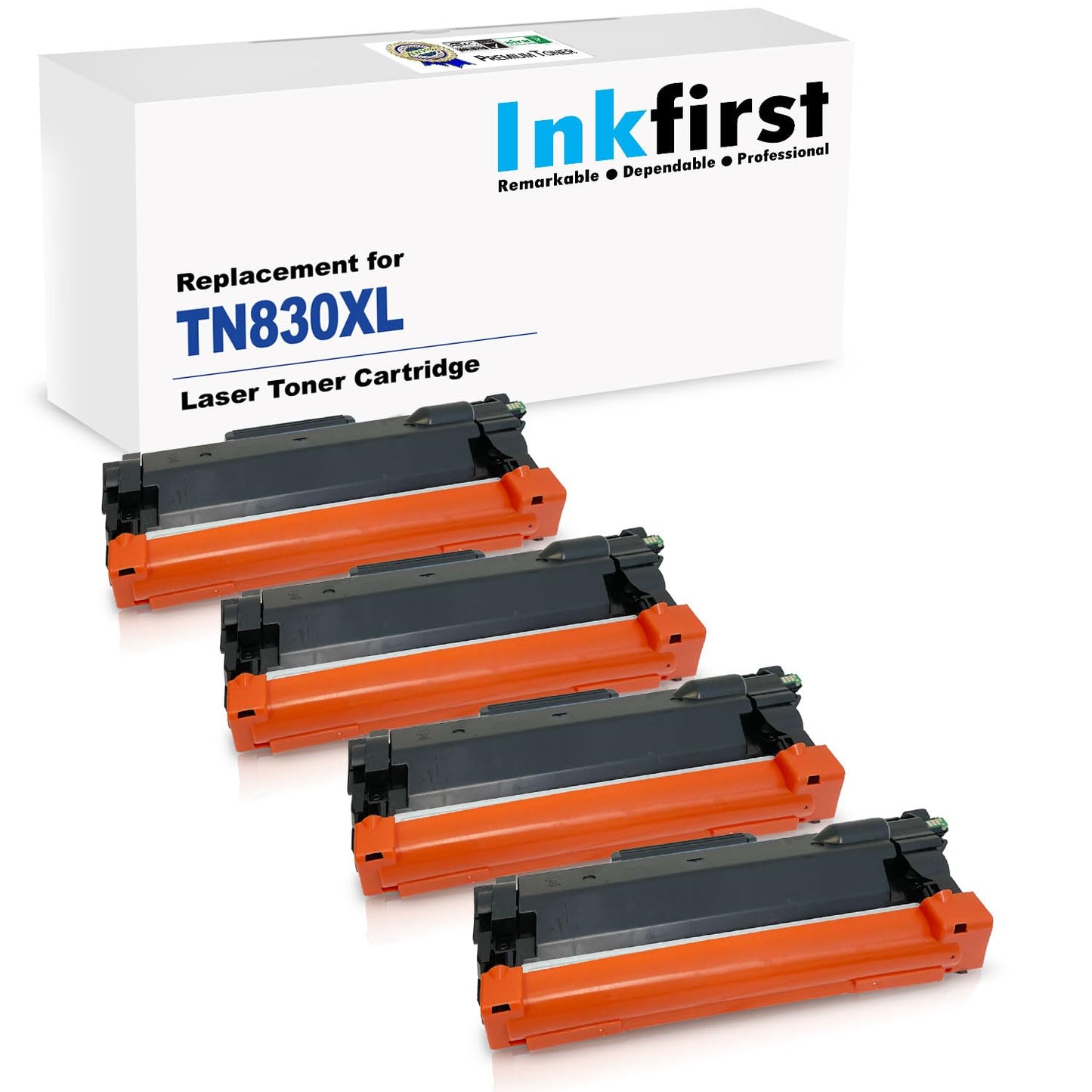 4 Inkfirst Compatible Toner Cartridges TN830XL 830XL Replacement for Brother TN830XL HL-L2865DW DCP-L2640DW MFC-L2807DW MFC-L2820DW HL-L2405W HL-L2460DW HL-L2460DWXL HL-L2465DW HL-L2480DW