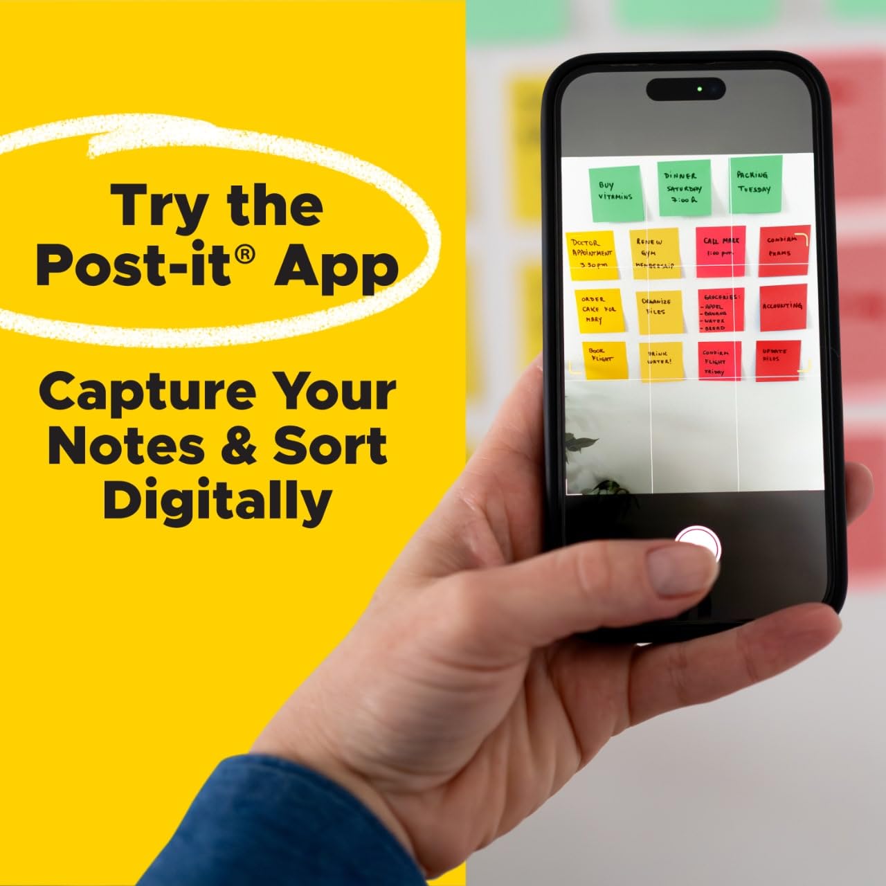 Post-it Super Sticky Notes 3x3 in, 24 Pads/Pack, 70 Sheets/Pad, Workshop Kit, Red, Yellow, Green (654-24SSANSIOC)