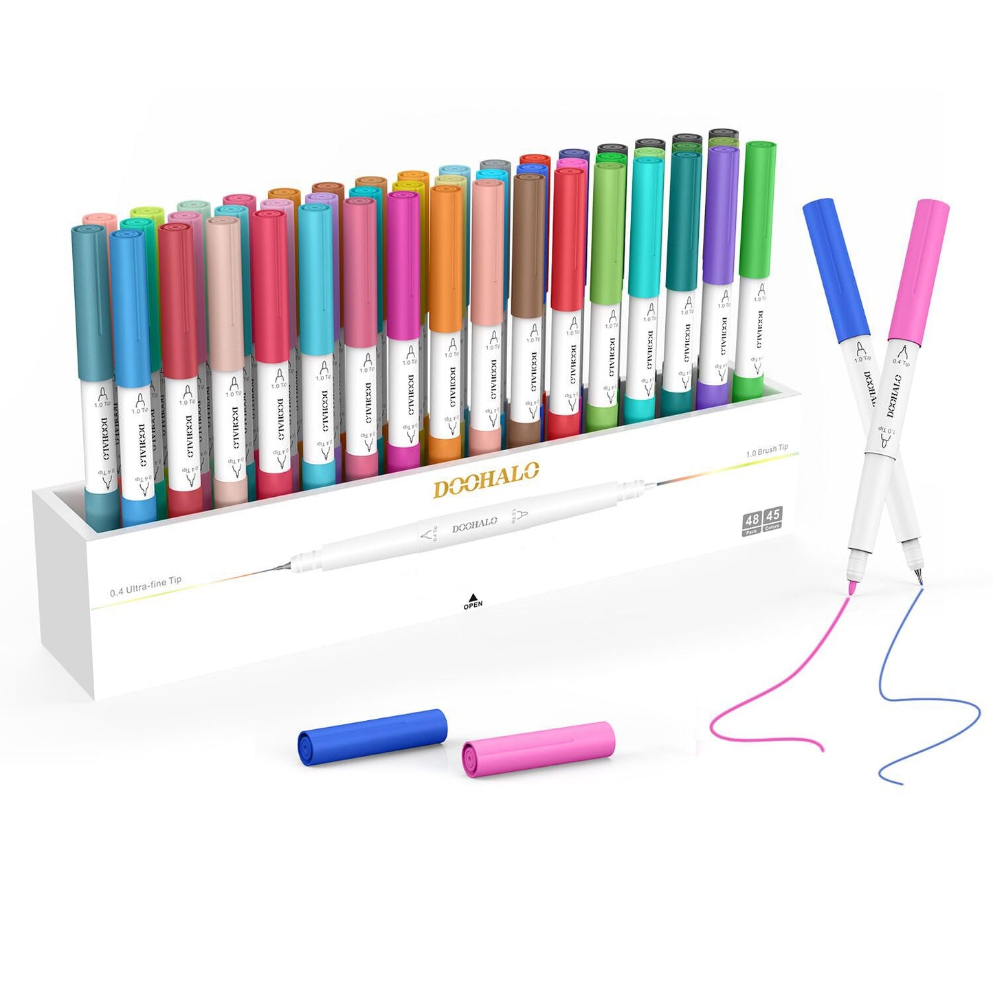 DOOHALO Fine Point Pens for Cricut Maker 3/Maker/Explore 3/Air 2/Air/One Dual Tips Pens with 0.4/1.0 Tip 48 Packs per Set for Writing Drawing Accessories for Art Craft