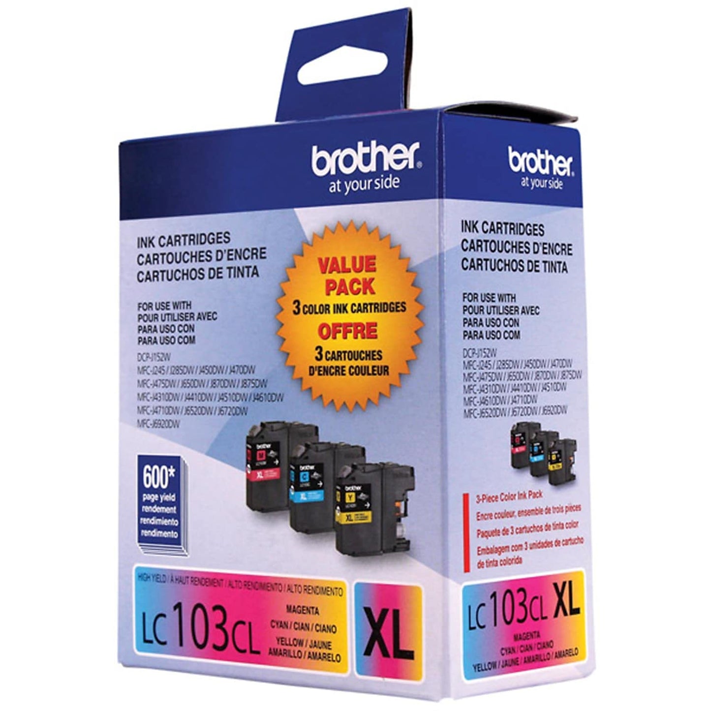 Brother LC1033PKS High Yield Ink Cartridge - Colour 3pks (CyanMagentaYellow)