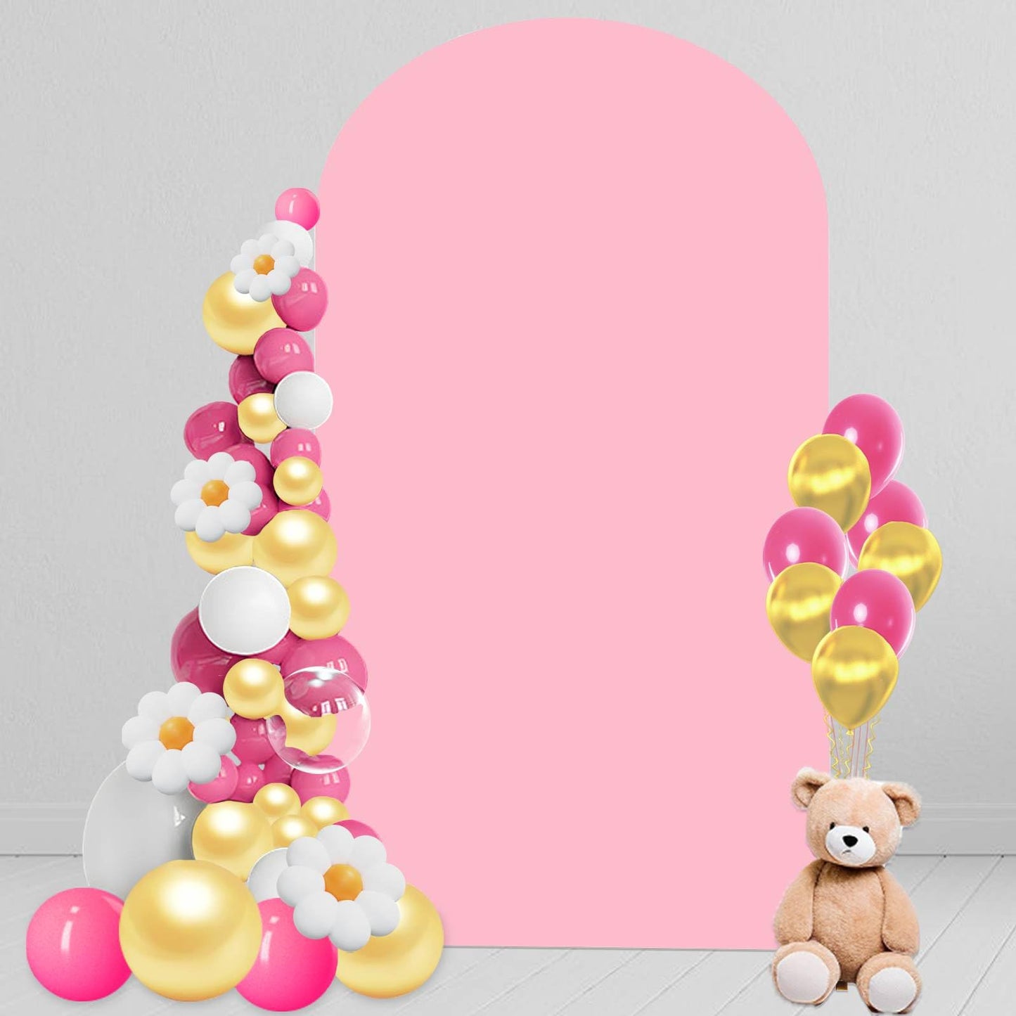 7.2 FT Arch Backdrop Cover, Wedding Pink Arch Covers Stretchy Backdrop Spandex Fitted for Chiara Stand Birthday Baby Shower Party Ceremony Decoration Pink 7.2FT