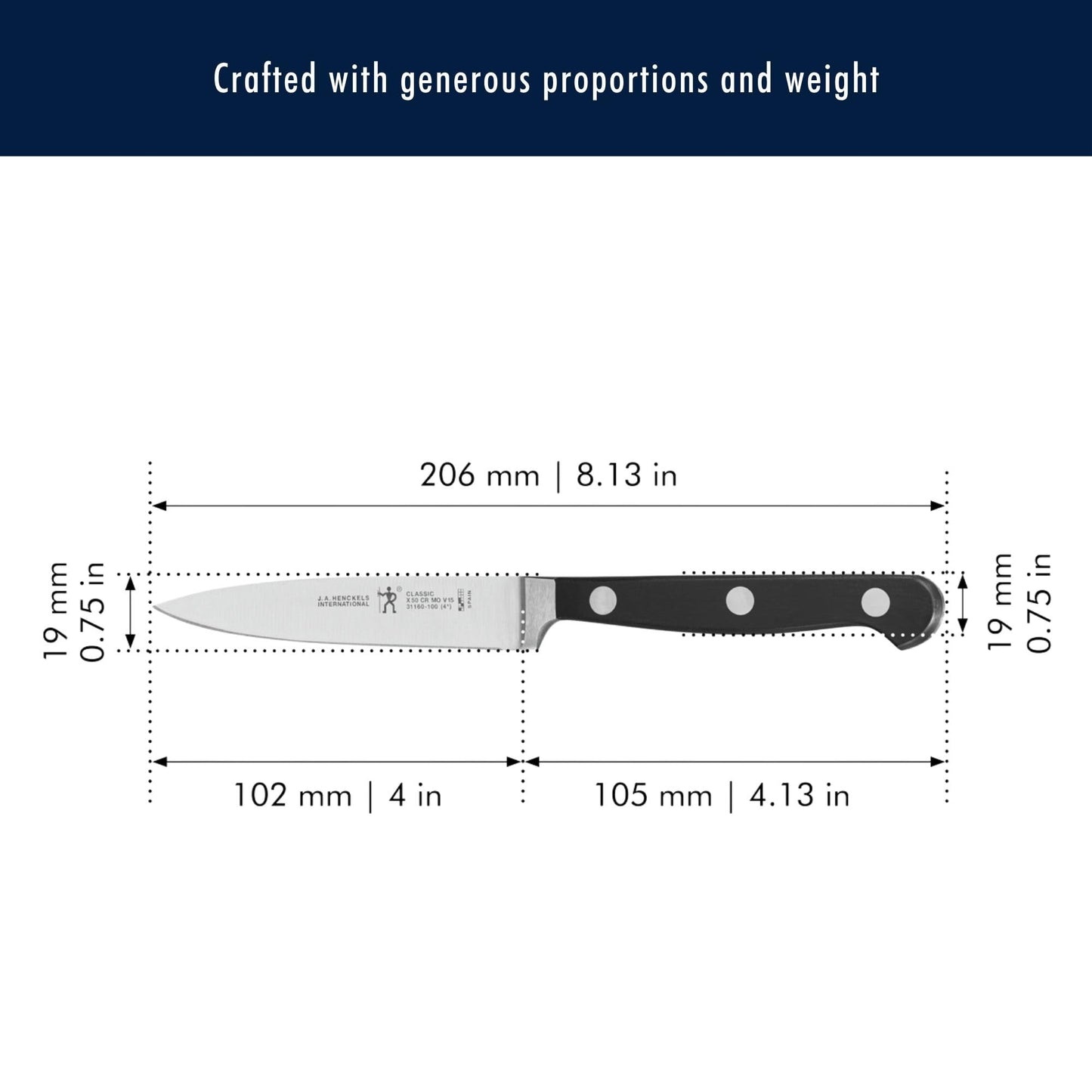 ZWILLING Professional Stainless Steel Premium Black Paring Knife- 4 inches, Ergonomic Handle with Triple Rivet,Razor Sharp Staright Blade, Peeling Knife, German Engineered