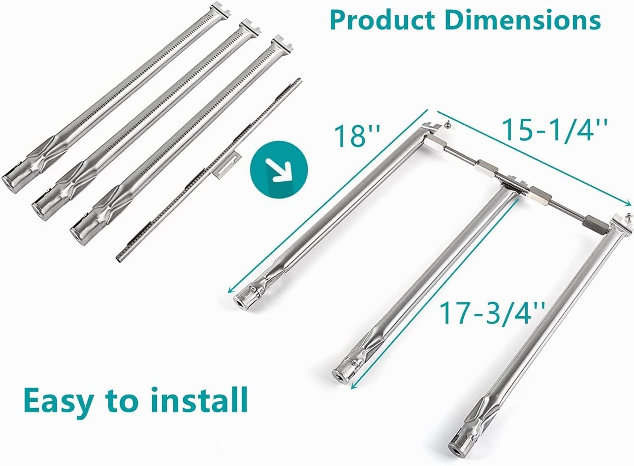 7636 15.3'' Porcelain-Enameled Flavorizer Bars,69787 Burner Tube,67060 Heat Deflector Replacement Parts Repair Kit for Weber Spirit II 300 Series(with Up Front Control),Model Years 2017 and Newer