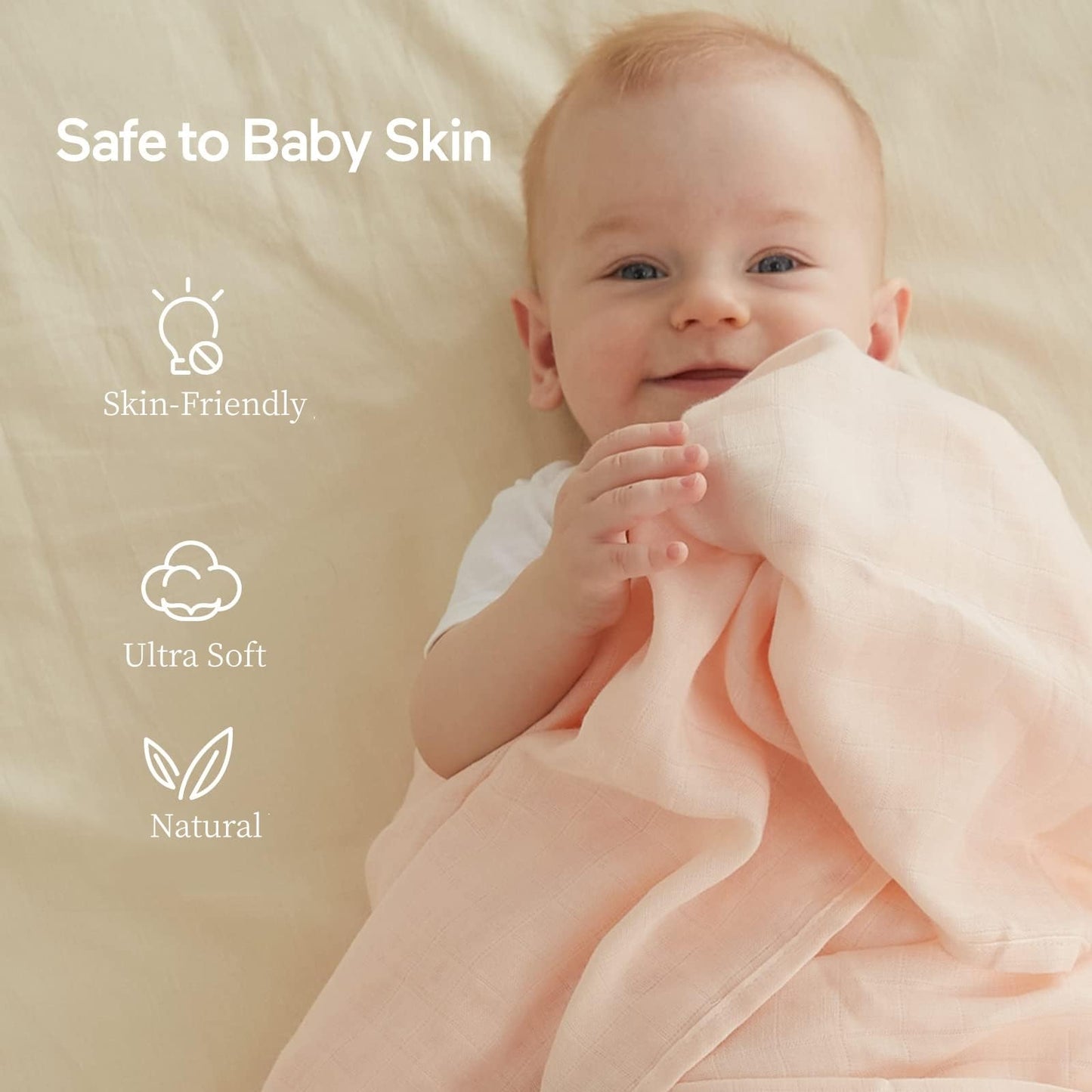 Momcozy Muslin Swaddle Blanket, 4 Pack Ultra Breathable Muslin Blanket, Breathable Large 47'' x 47'' for Baby Girls, Skin-Friendly Swaddle Blankets for Baby Shower Gifts, Full Blossom