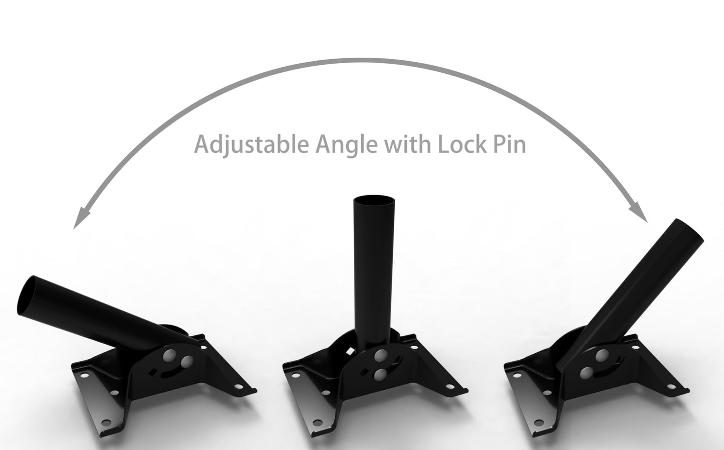 CEKAY Universal Mounting Pole (Diameter 1 1/2", Length 35") - J Pole Mount for Antenna & Starlink Dish & Weather Station - Adjustable Pivot/Lock Bracket for Wall, Eave or Roof Mounting