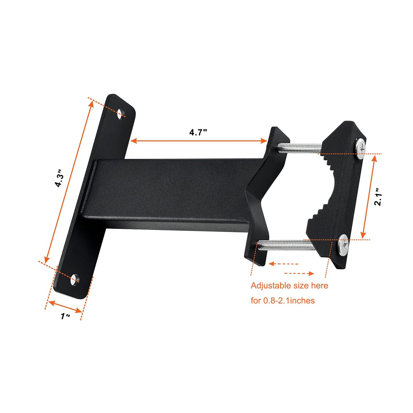 VANROUG 2Pcs Patio Umbrella Holder Clamp Outdoor Umbrella Deck Mount, Adjustable Metal Umbrella Stand Umbrella Poles Clamp Railing Mount for Balcony, Courtyard, Black