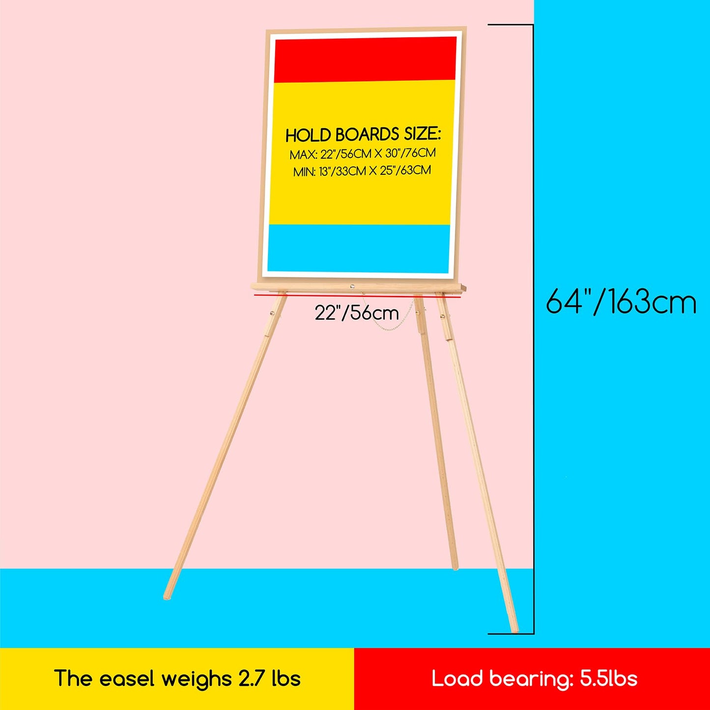 MEEDEN Wood Easel Stand for Display: Wooden Tripod for Poster Board - Wedding Easel Standing for Welcome Sign