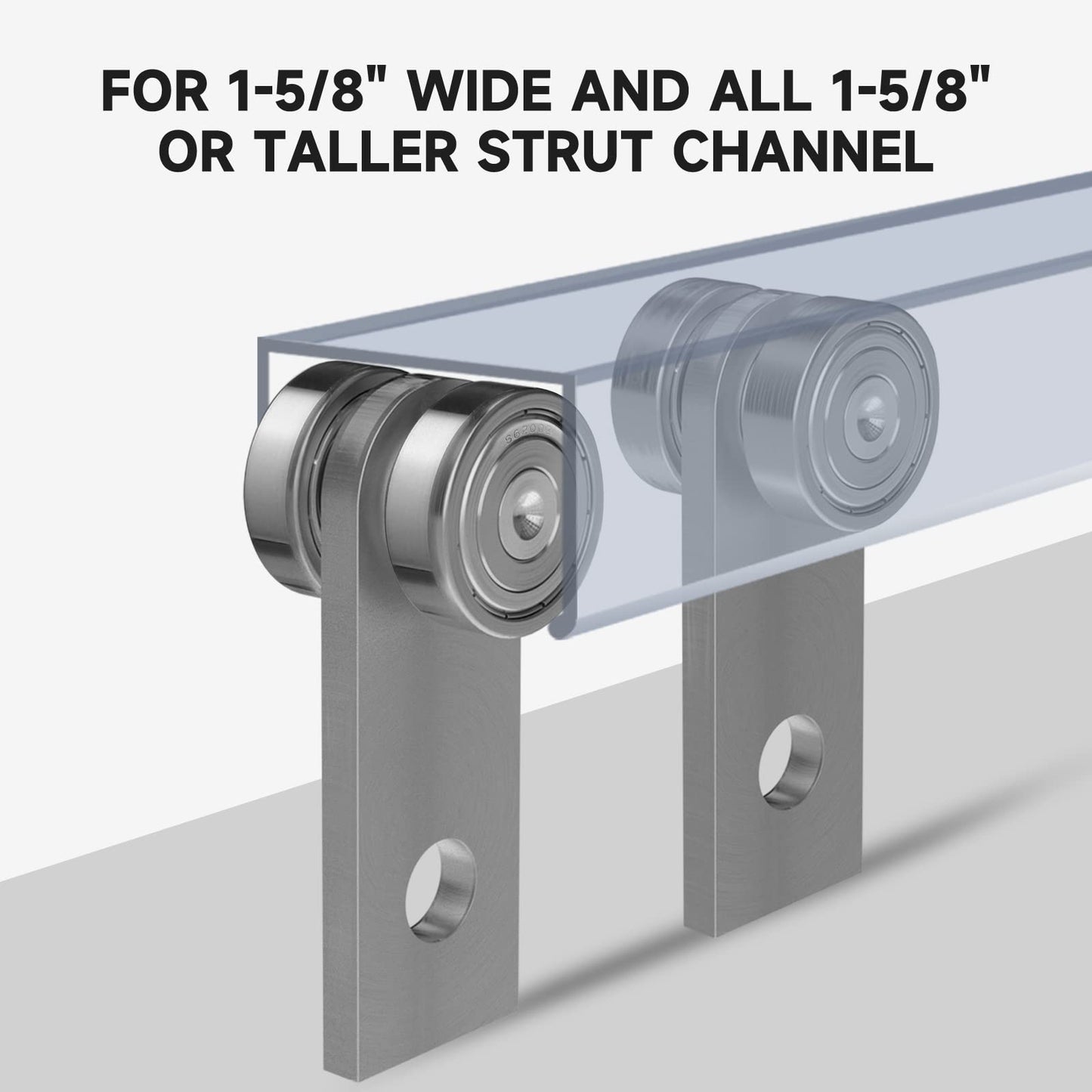 Trolley Assembly,2 Wheel Trolley Rollers for Use with 1-5/8" Wide and All 1-5/8" or Taller Strut Channel (Pack of 4)…