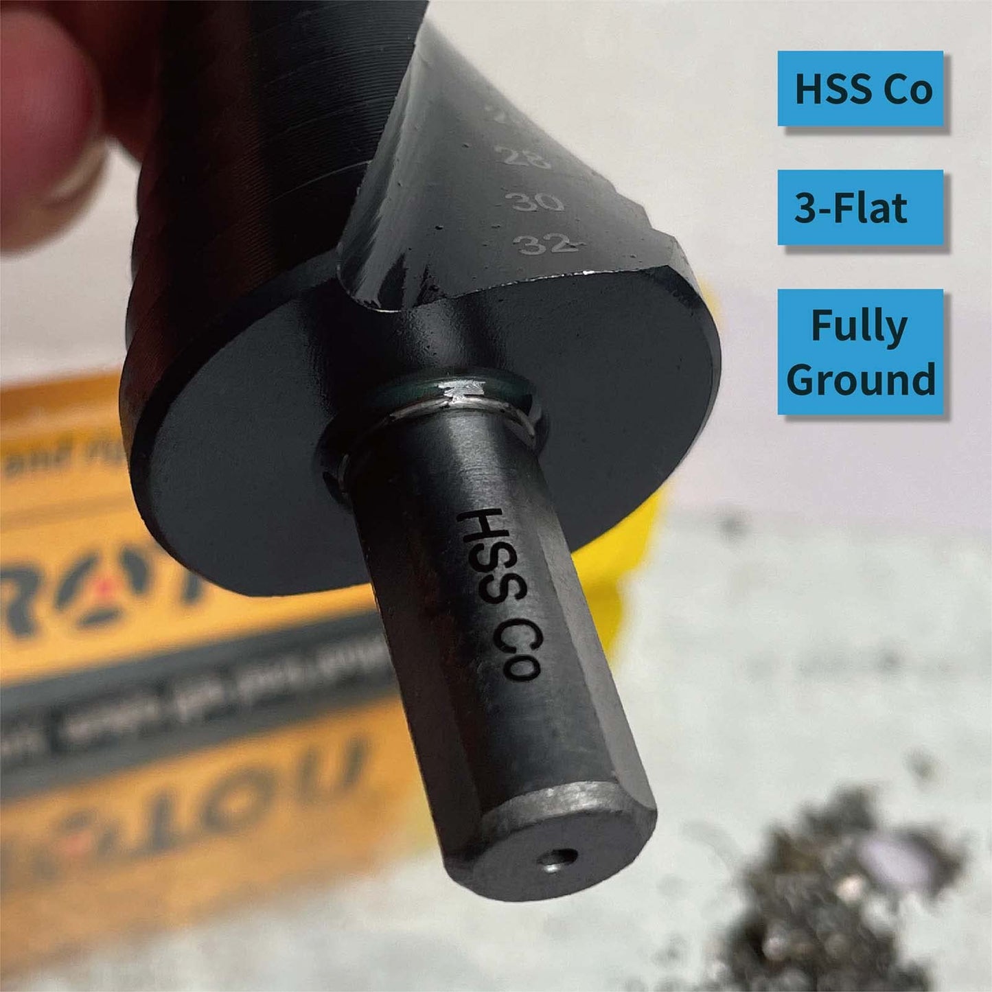 STROTON Metric 5% Cobalt Step Drill Bit for Stainless Steel and Hard Metal (4-32mm/15 Steps)