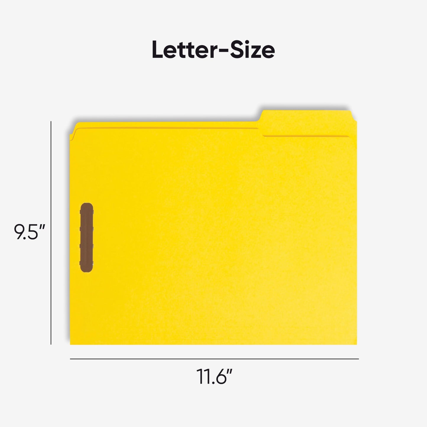 Smead Fastener, Folder Letter, Two 2-Inch K Style #1 and #3 Fasteners, 1/3 Cut Tab, Yellow, 50 Per Box (12940)