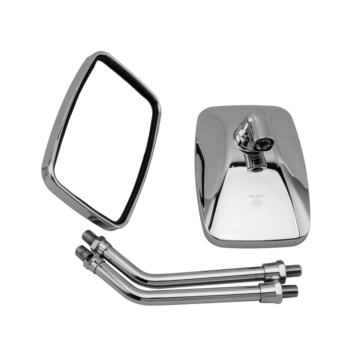 YOUNDERM 10MM Chrome Motorcycle Rectangle Handlebar Rearview Side Mirrors for Honda Sports Bike Suzuki Cruiser Scooter Aprilia Street Bike