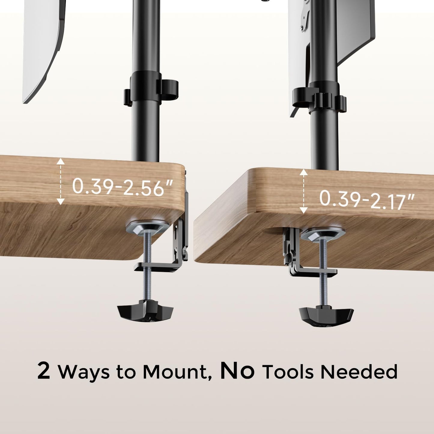 Pholiten Dual Monitor Desk Mount,Heavy Duty Adjustable Monitor Desk Mount for 2 Screens up to 38Inches,Dual Monitor Arm with Height Adjustable Tilt Swive Rotate,Holds up to 22 lbs