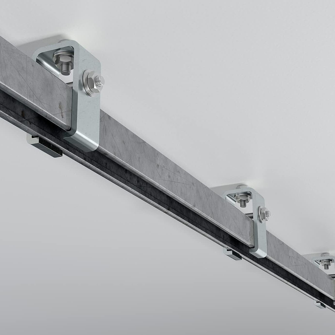 Unistrut Channel Trolley Track，4.75 Feet Length Strut Channel Trolley Track 1-5/8" Wide and high 12 Gauge Metal Steel U Channel with Thick Galvanized Steel Strip Groove Back. (Silver-1)