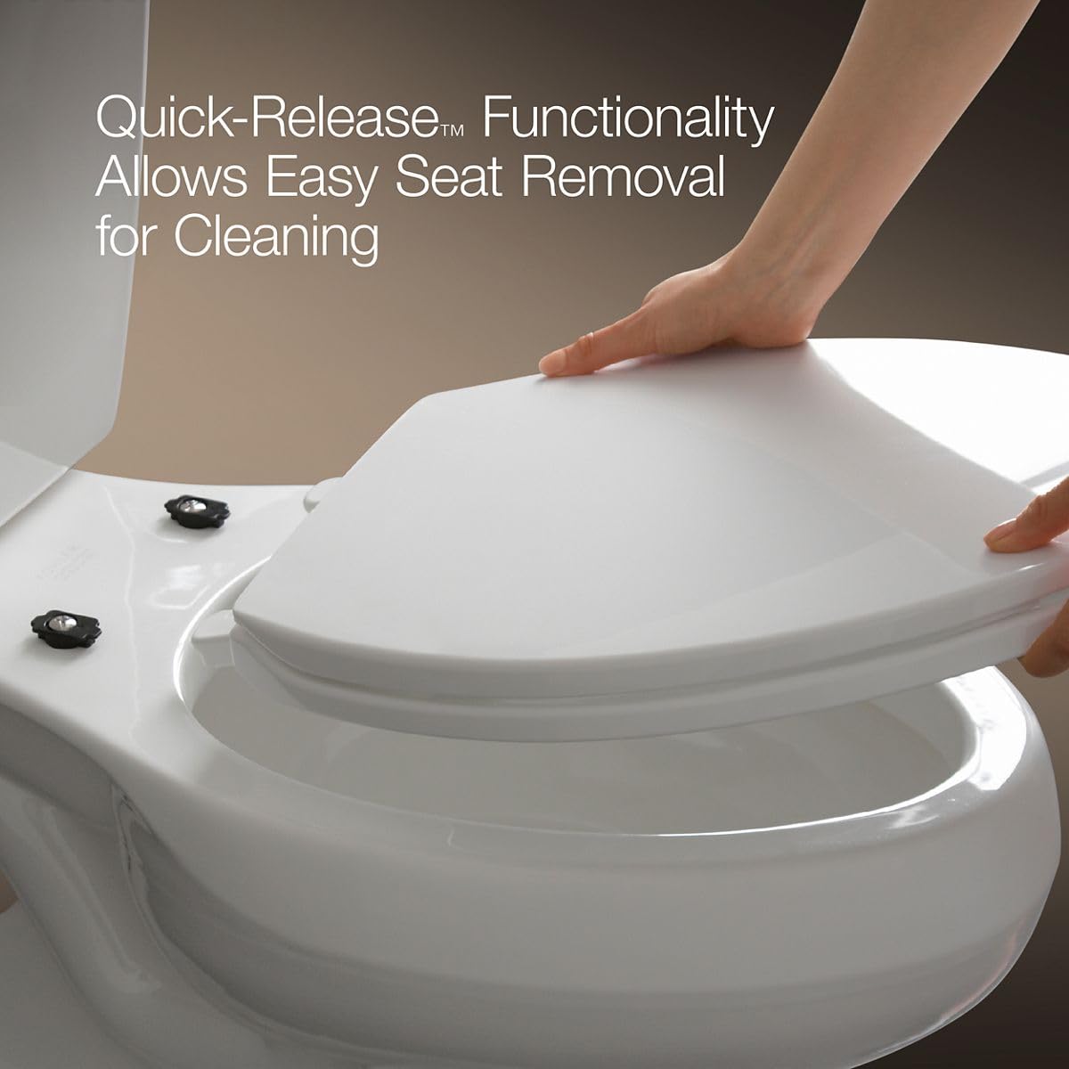 Kohler K-7315-0 Quick-Relase Elongated Toilet Seat White Grip-Tight Cachet, 1,