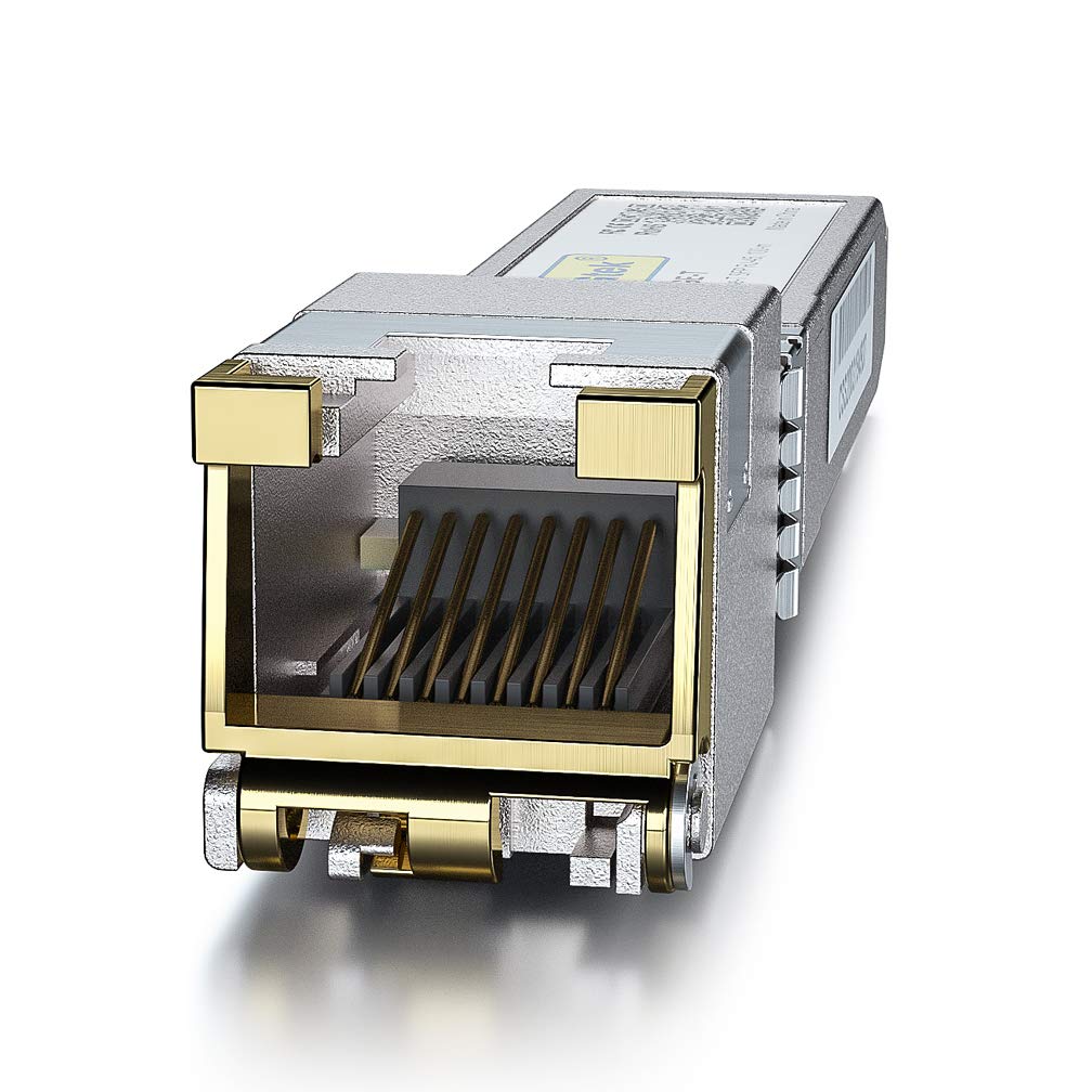 10GTEK 1.25/2.5/5/10G-T SFP+ to RJ45 Copper Module - 10GBase-T Transceiver for Cisco SFP-10G-T-S Ubiquiti unifi UF-RJ45-10G D-Link Supermicro Broadcom Linksys up to 30m Pack of 2