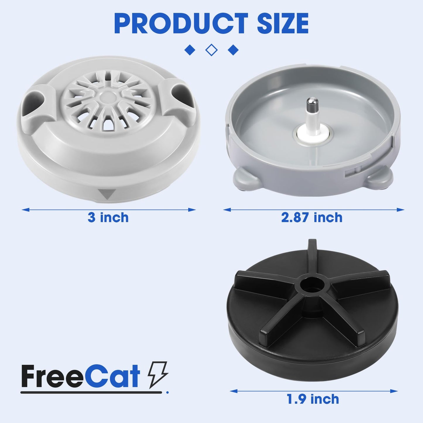 freecat Pipeless Magnetic Jet Head,4 Pin Replace for Jet Head Motor BF-004,Pedicure SPA Tub Contains Propeller and Cover
