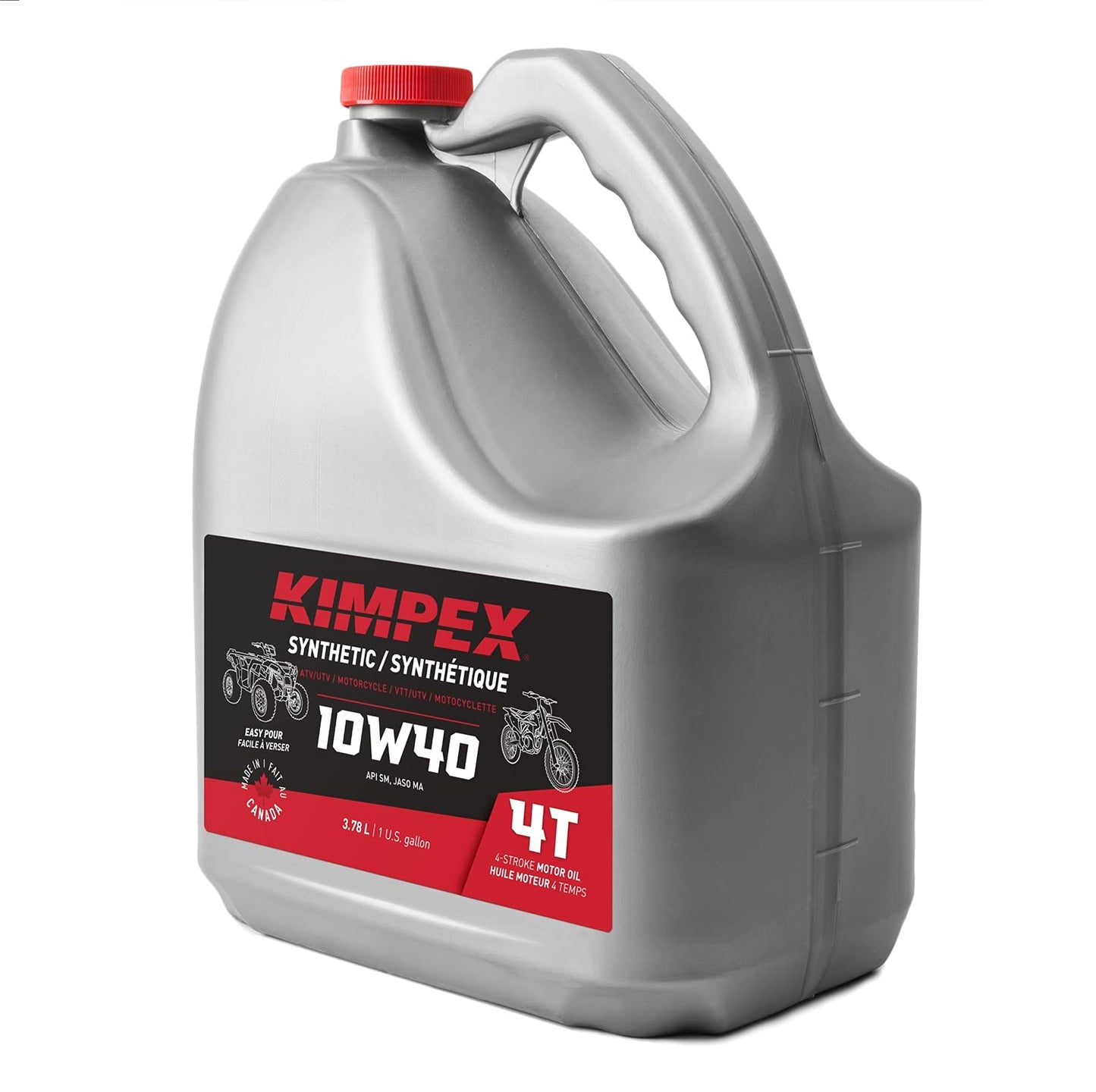 Kimpex Synthetic Engine Oil Lubricant 10W40 4 Stroke 1 Gallon ATV, Motorcycle 260621