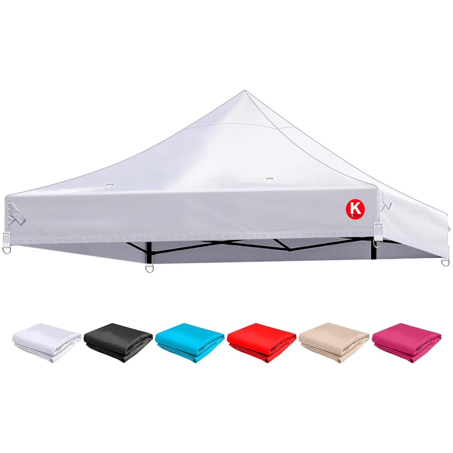 Replacement Canopy Top Cover for 10x10 Pop Up Canopy Tent - 8 Drainage Holes, Durable 600D Fabric for Garden, Patio, Camping, Outdoor Events, Vendor Booths (Canopy Cover Only) (White, 1)