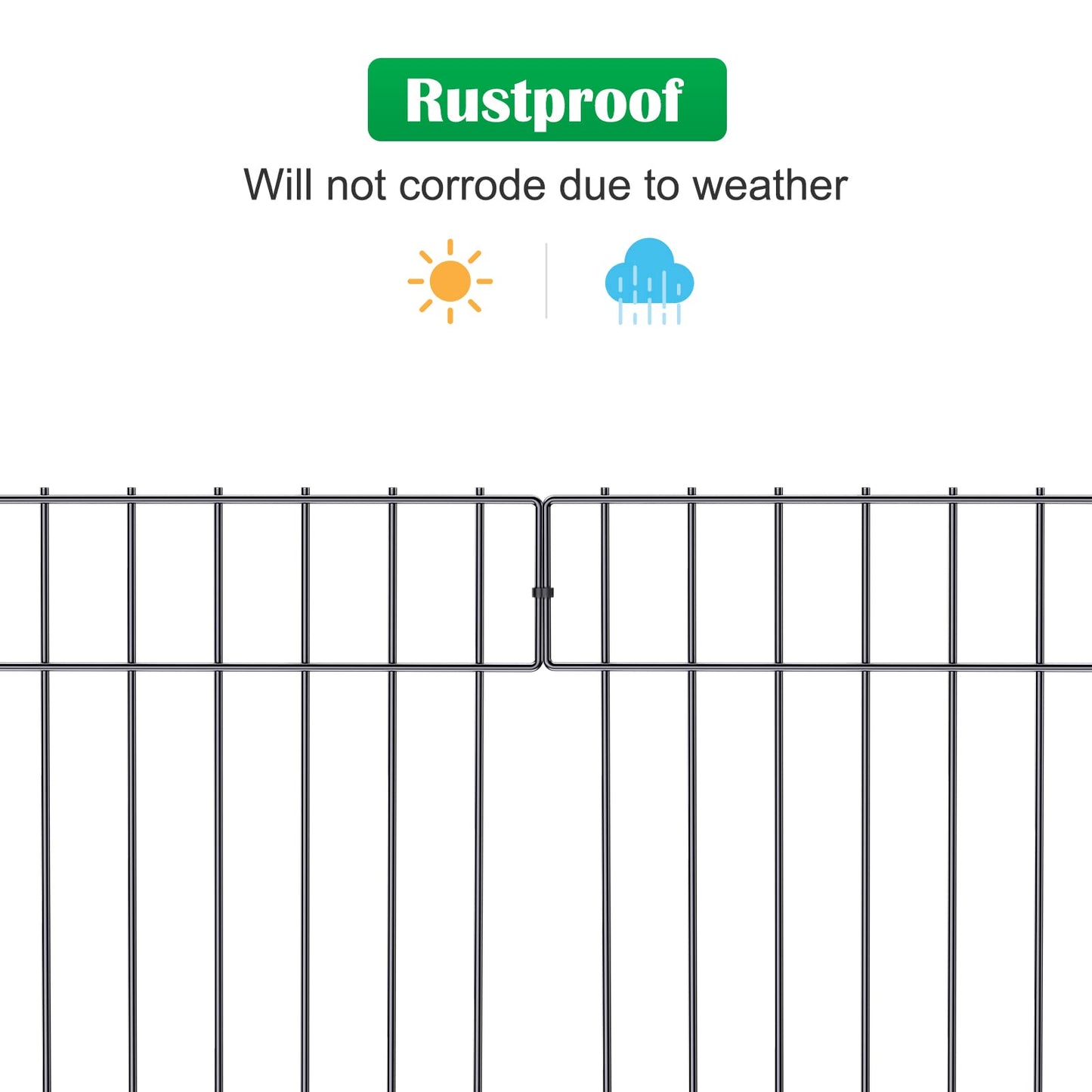 19 Pack Animal Barrier Fence, 17 in(H) X 20 Ft(L) Decorative Garden Fencing, Rustproof Metal Wire Garden Fence Border, Dog Rabbits Ground Stakes Fence for Landscape Patio.