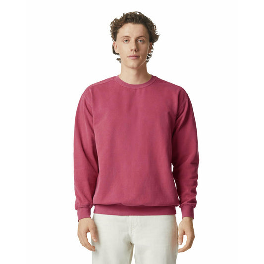 Comfort Colors Men's Crewneck Sweatshirt, Style 1566, Crimson, Large