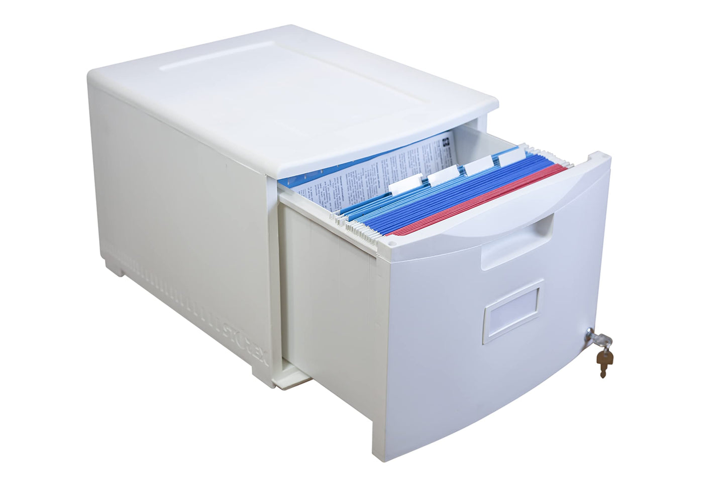 Storex Plastic 1-Drawer Mobile File Cabinet, Letter/Legal, White (61271B01C)
