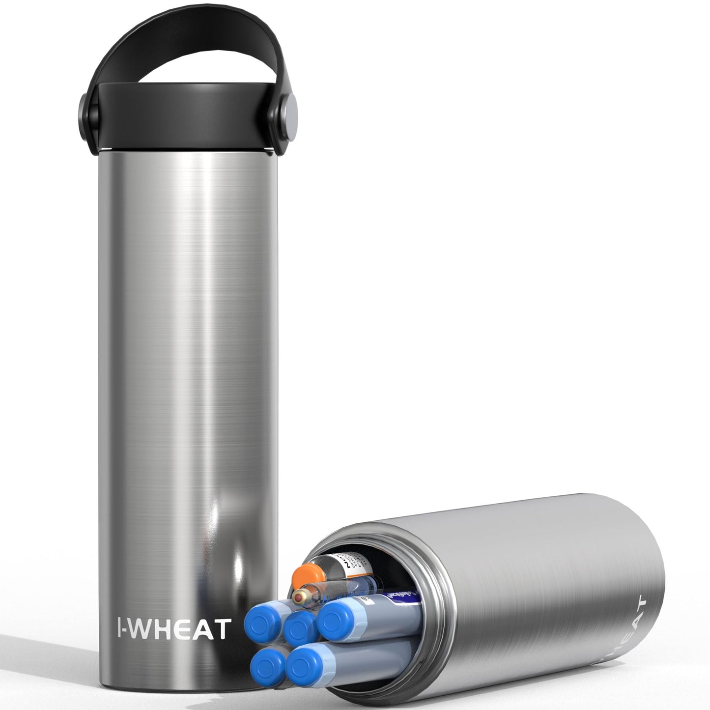 1-WHEAT Insulin Cooler Travel Case 60H 3-5 Pens Diabetic Medication Insulated Organizer Portable Medicine Cooler for Insulin Pen Medical Diabetic Supplies With Ice Packs (Silver)