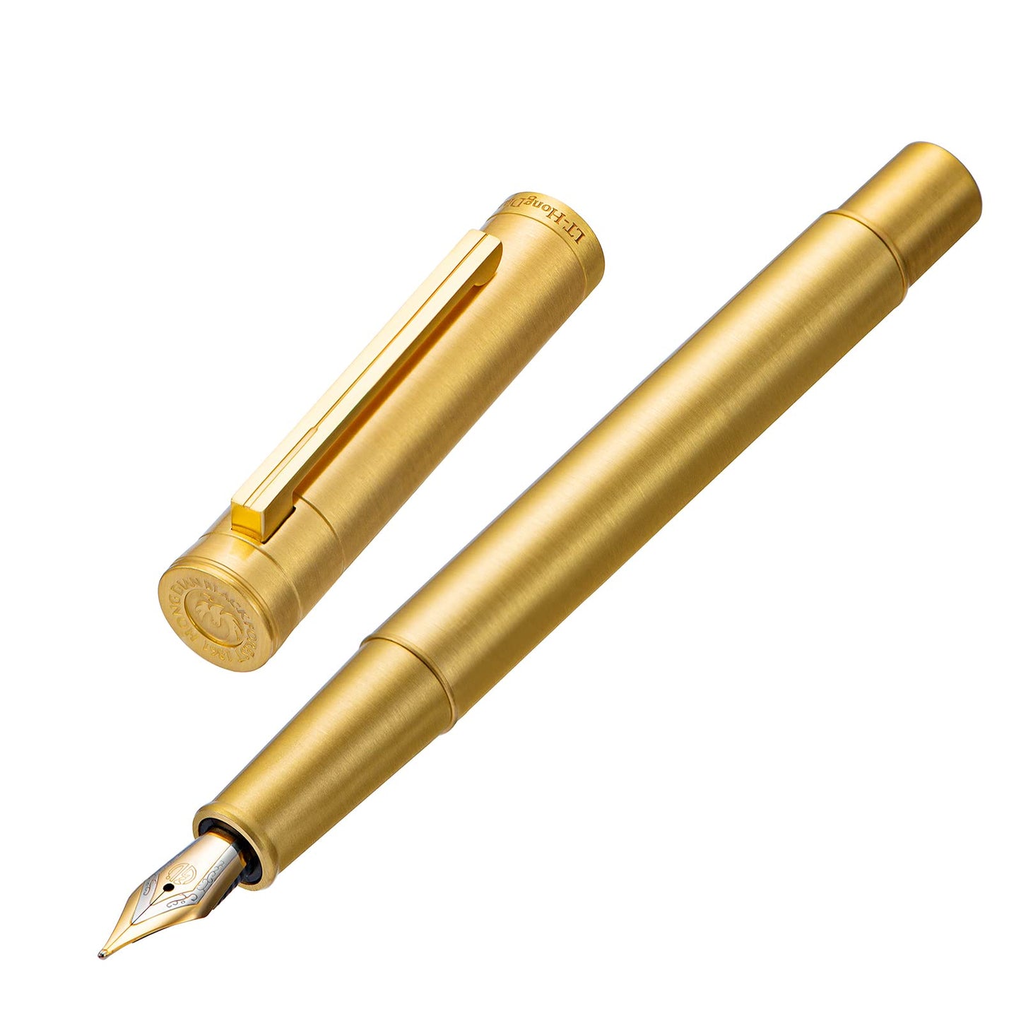 Hongdian Brass Fountain Pen Fine Point, Slim Style with Converter and Metal Pen Case, The Light of Hope Serise