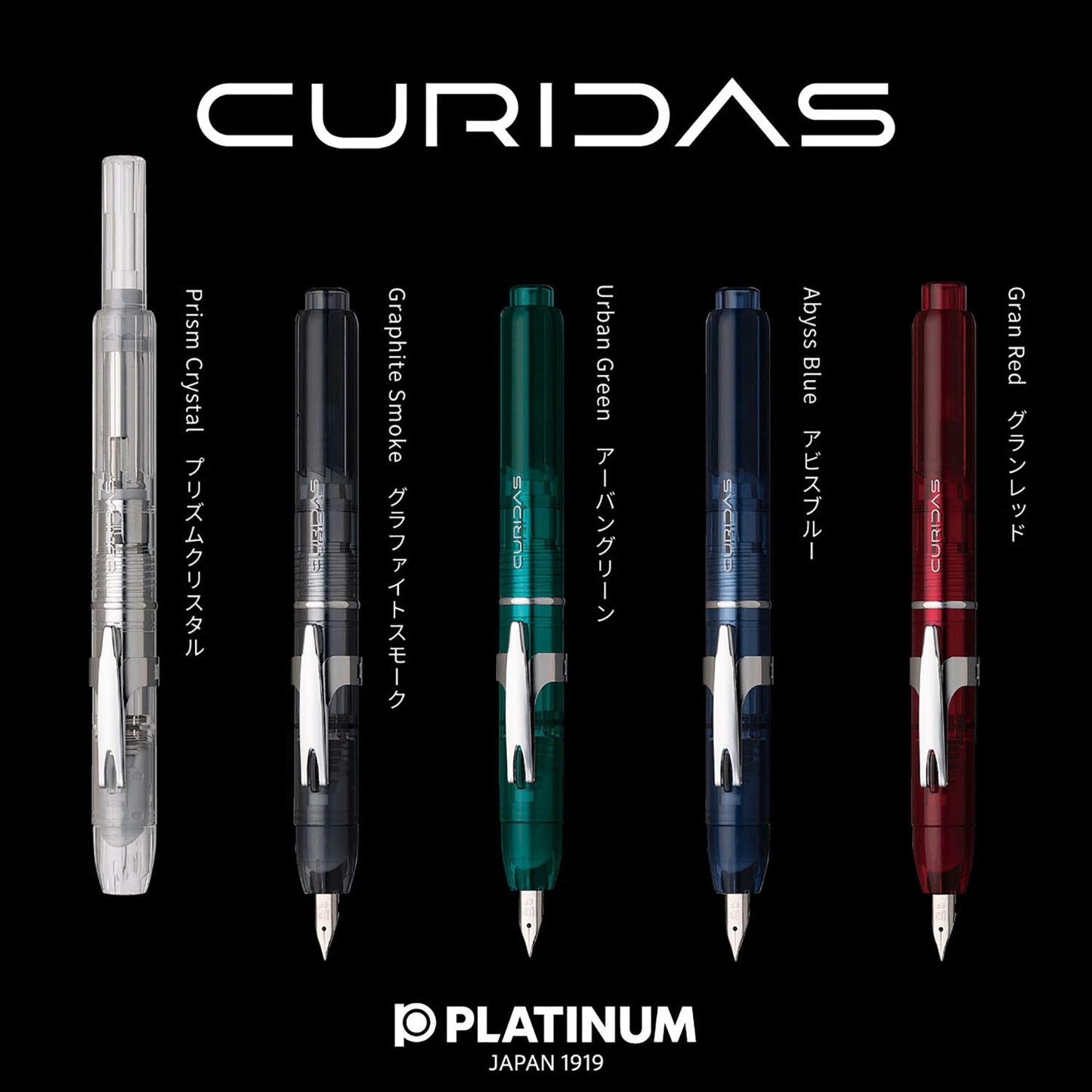 Platinum Fountain Pen, Curidus, Graphite Smoke, Medium Point, PKN-7000#7-3