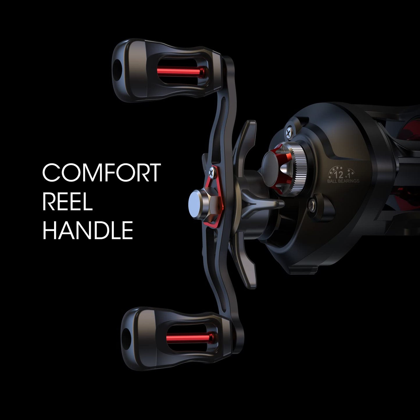 Lixada Baitcaster Fishing Reel Compact Baitcaster Reel Smooth Fishing Reel with 27.6LB Carbon Fiber Drag 12+1Ball Bearings 6.3:1 Gear Ratio High Speed for Saltwater Freshwater Fishing