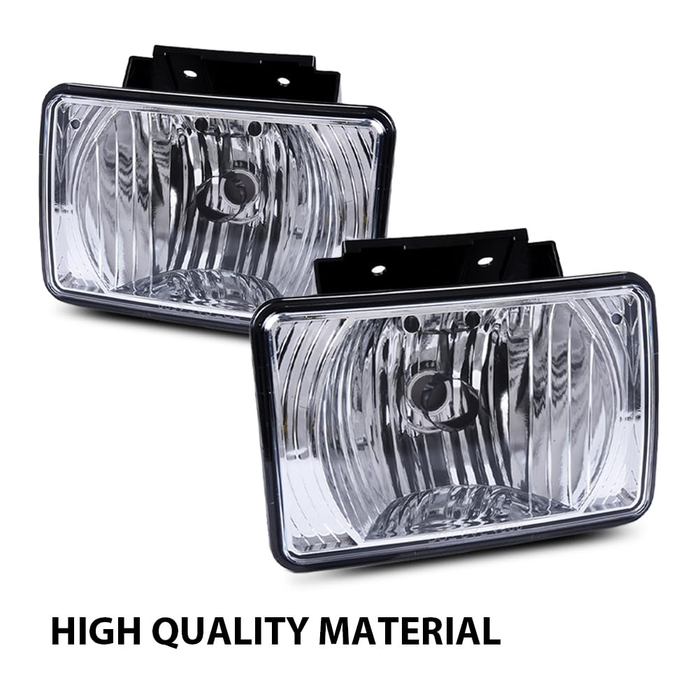 PIT66 Front Bumper Fog Lights Compatible with 2003-2006 Chevy Silverado 1500 2500 3500/2007 Classic /2002-2006 Avalanche Without Body Cladding Replace Driving Lamps Assembly