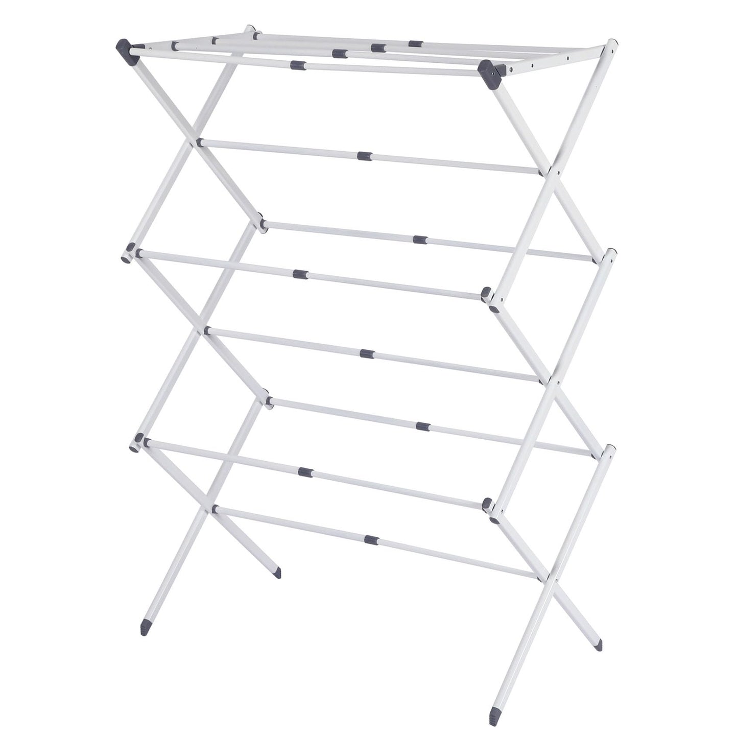Stanz (TM) Large Expandable Clothes Drying Rack Fold Away Laundry Rack Collapsible 3 Tiers Clothes Drying Rack Steel Max. 30" / 76CM Long No Assemble Needed, Ready to Use