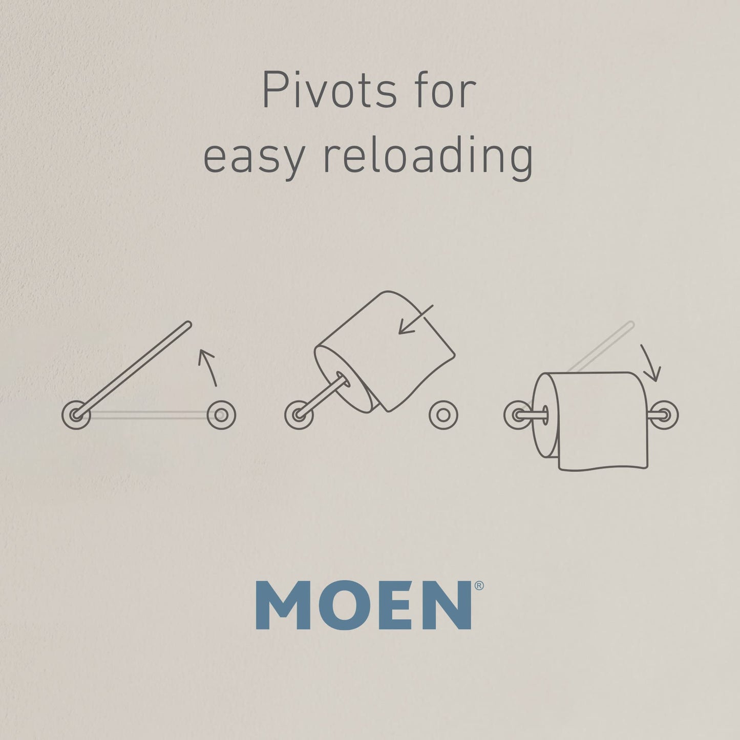 Moen Wellton 4-Piece Bathroom Accessory Collection, Includes Towel Ring, Robe Hook, Towel Bar, and Pivoting Toilet Paper Holder, Brushed Nickel, Y1394BN