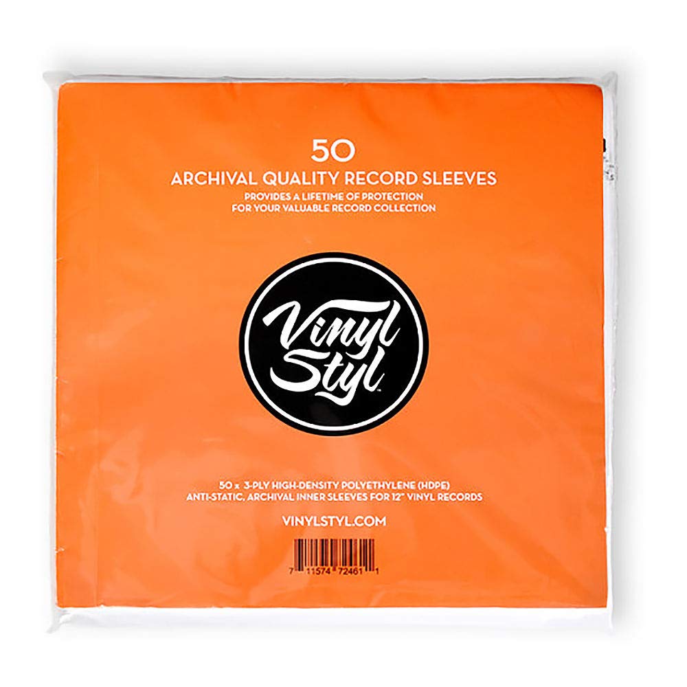 Vinyl Stylâ„¢ 12 Inch Vinyl Record Archive Quality Inner Sleeves - Anti-Static - 50 Pack