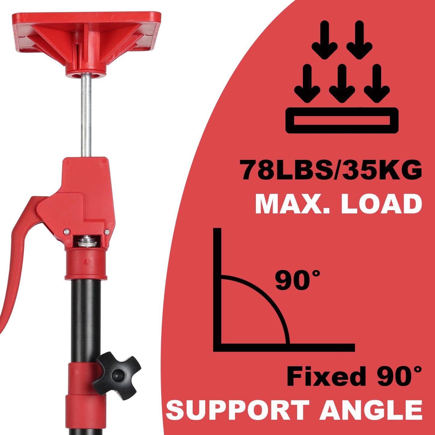 Cabinet Jacks for Installing Cabinets, 11.8" to 23.5" Third Hand Tools Adjustable Support Pole, 3rd Hand Support System for Upper Cabinet Installation, Each 78 LB Capacity, 2 Pack