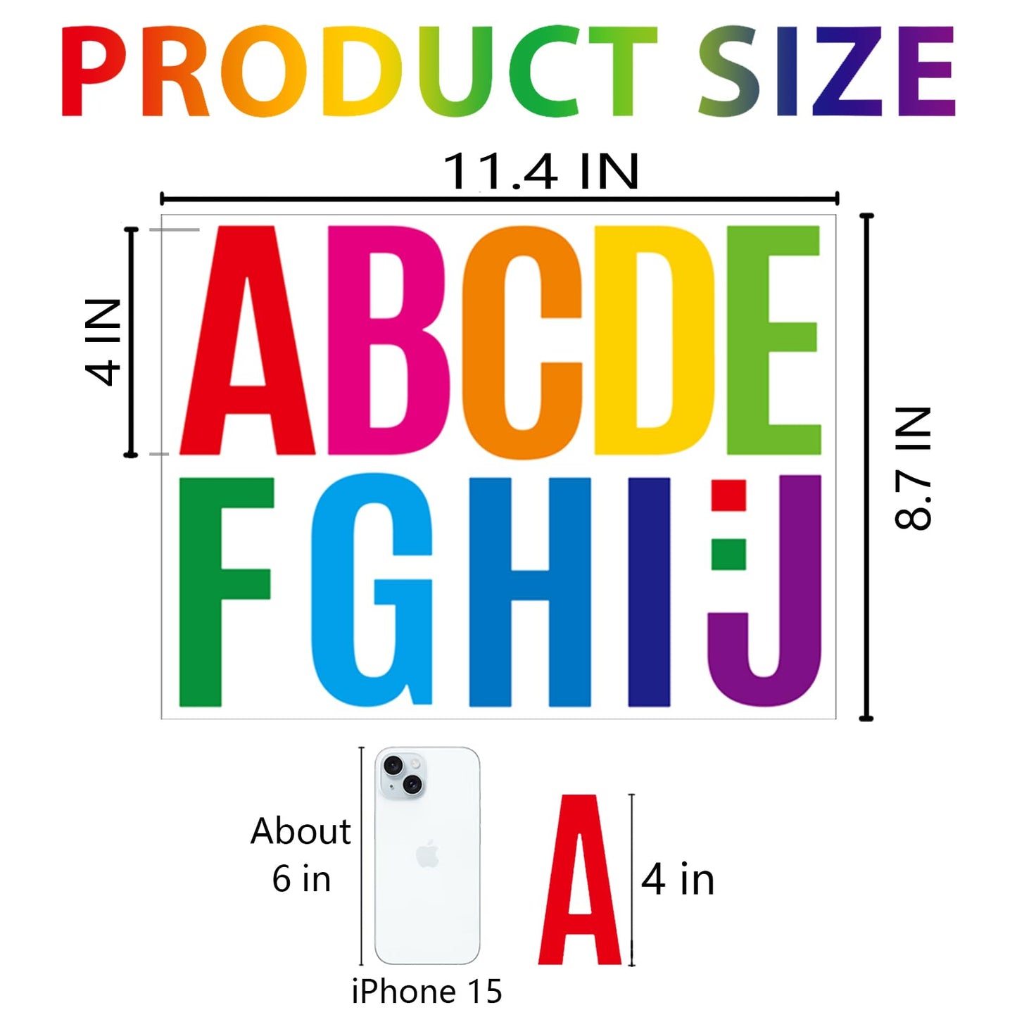 440 Pcs 40 Sheets 4 Inch Large Letter Stickers Bulletin Board Letters Mailbox Numbers Stickers for Mailbox, Signs, Window, Cars, Trucks, Home, Classroom, Business, Address Number (4 Inch, Colorful)