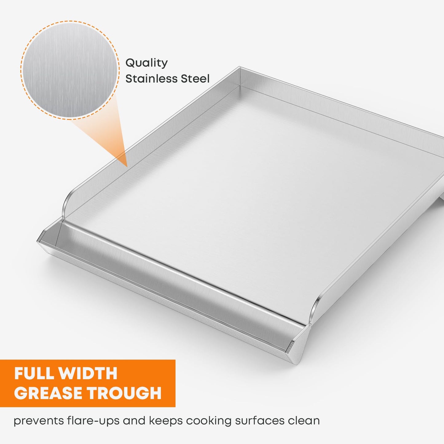 Stanbroil Universal Griddle for Gas Grill Side Burner, Stainless Steel Flat Top for Most Gas Grills, 11" x 13"