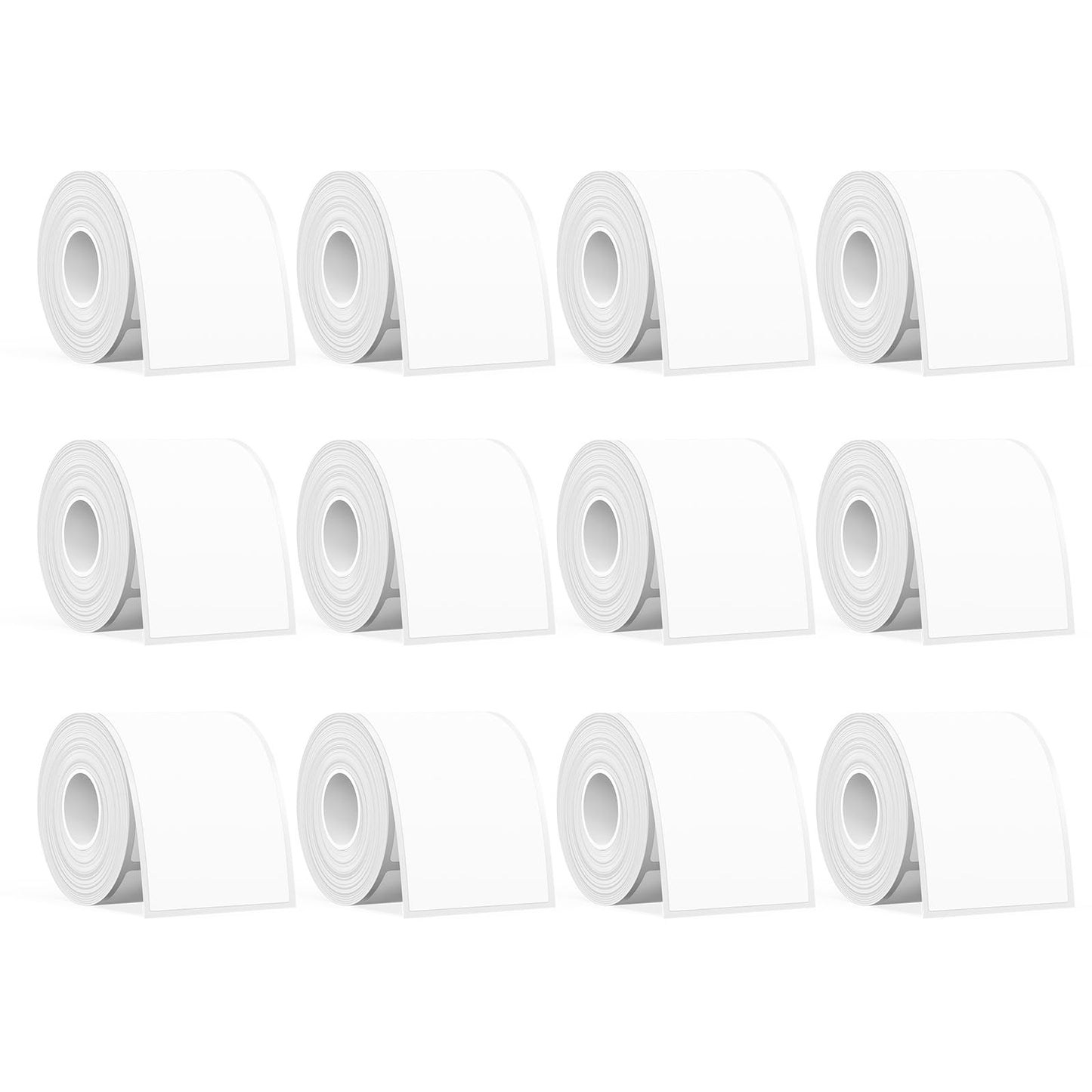 SUPVAN T50M Series Label Maker Tape, 12 Rolls 50mm x 80mm 100 Labels/Roll Genuine Laminated Thermal Label Tape Refill, Waterproof Oilproof Highly Adhesive Auto Detect Labels, Black on White