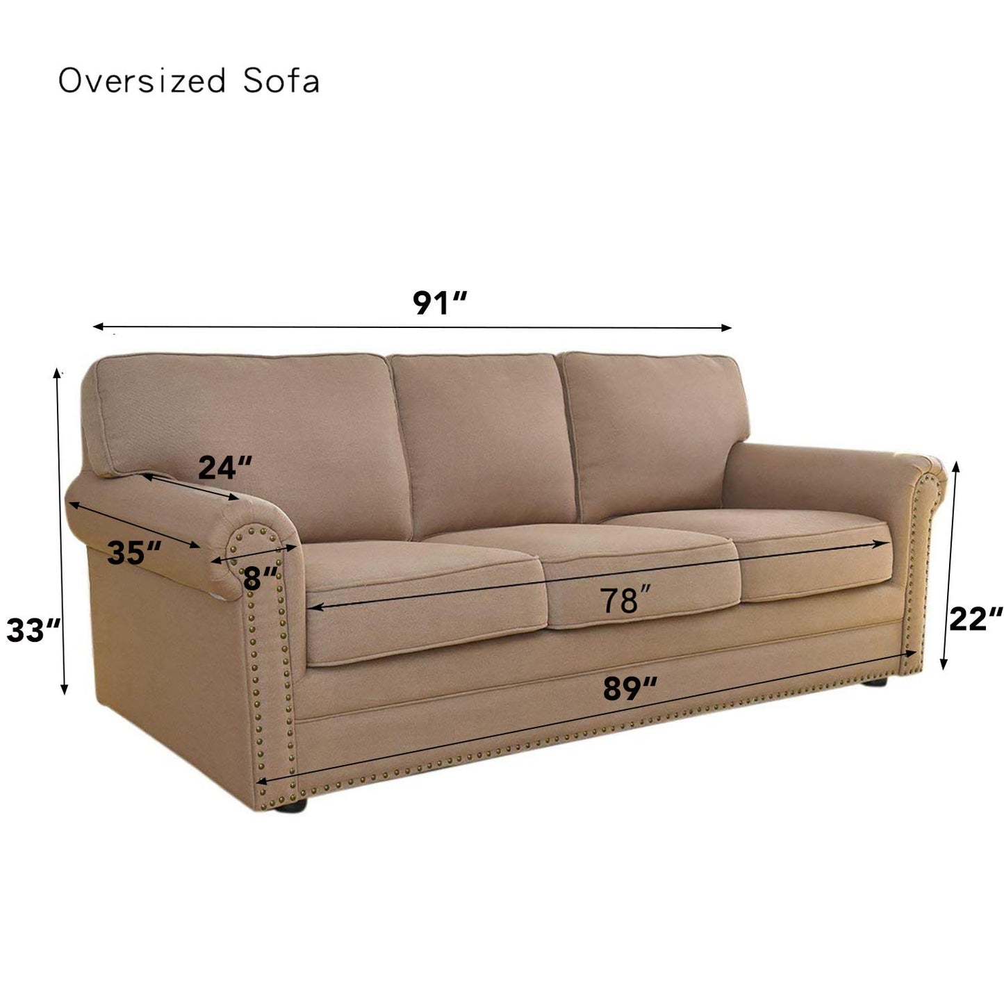 Easy-Going Stretch Sofa Slipcover Couch Sofa Cover Furniture Protector Soft with Elastic Bottom for Pets Kids Children Dog Spandex Jacquard Fabric Small Checks (X Large, Cream)