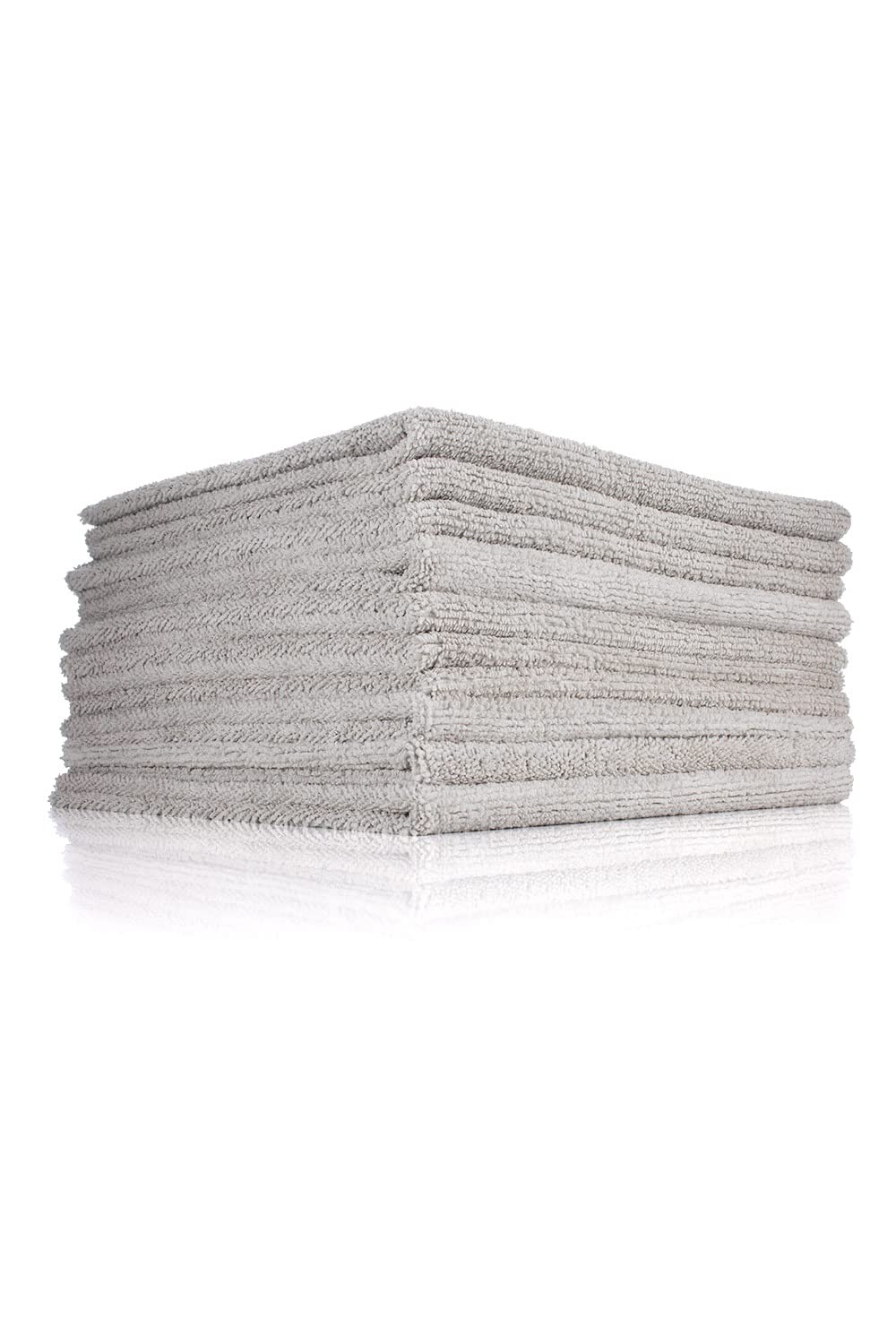 The Rag Company - Edgeless 300 - Microfiber Detailing Towels, Perfect for Removing Polishes, Sealants, and Glaze; Great for Interior Cleaning and Dirty Jobs; 300GSM, 16in x 16in, Ice Grey (10-Pack)