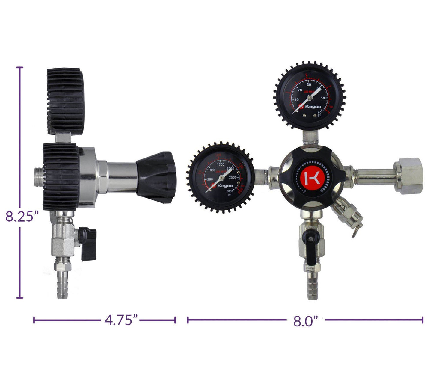 Kegco LHU52 Elite Series Dual Gauge CO2 Draft Beer Regulator