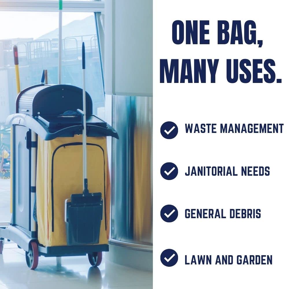 Plasticplace 20-30 Gallon Trash Bags │ 1.2 Mil │ Black Garbage Can Liners │ 30” x 36” (125 Count)