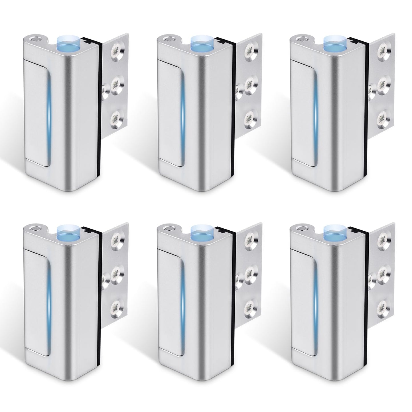 Steinwhale Home Security Door Reinforcement Lock 6Pack, Childproof Safety Door Lock Latch Inside Stopper, Add High Security to Prevent Home Unauthorized Entry, Aluminum Construction Finish