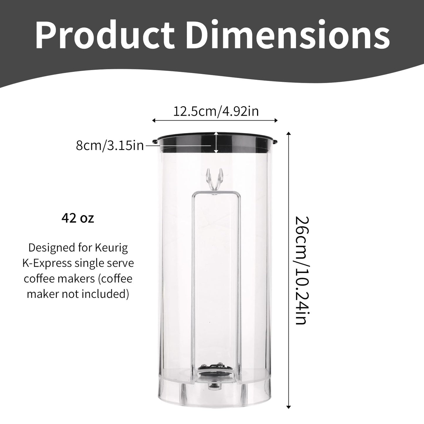 Replacement Water Reservoir for Keurig K-Express Coffee Maker, Replacement Water Tank with Black Lid Accessories Compatible with Keurig K-Express Coffee Machine Only