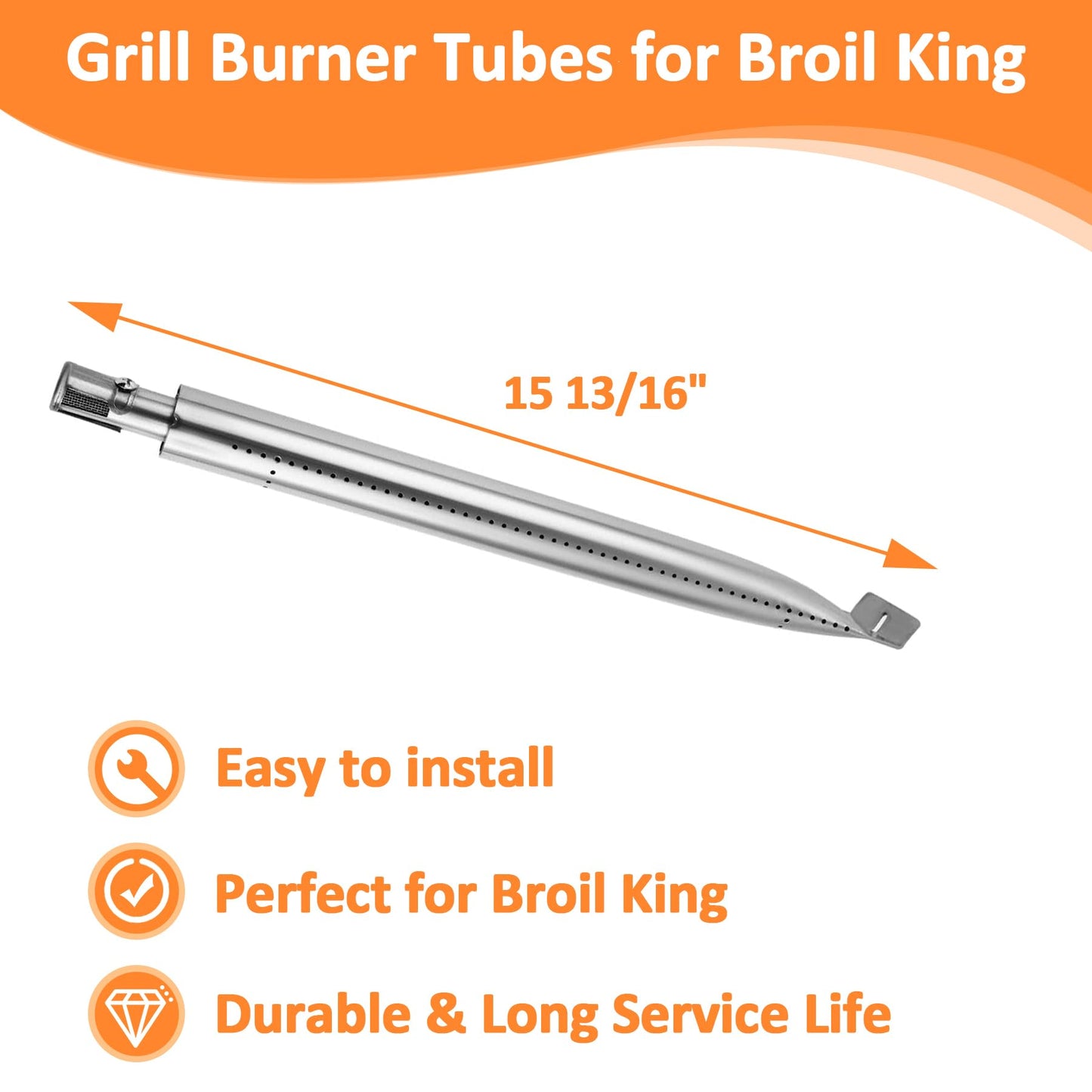 15 13/16" Burner for Broil King Baron 420 Baron 490 Baron 320Baron 440 Broil King Replacement Parts 9221-64 9211-64 9215-54, for Broil King Baron Grill Burner Parts