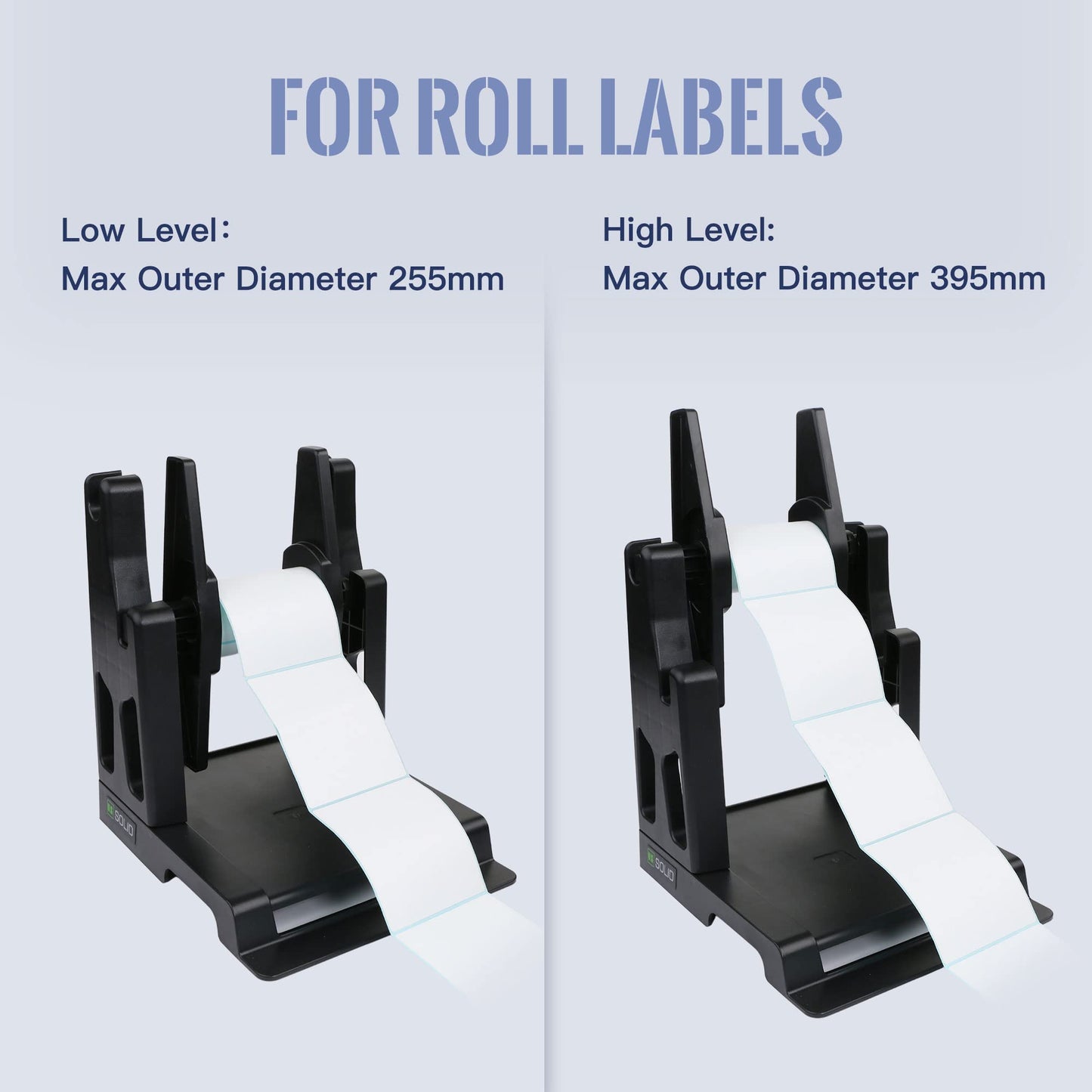 U.S. Solid 2-in-1 Label Roll Holder with Handle and Manual Label Rewinder - Desktop Label Holder for Rolls, Fan-Fold & Sticker Labels, Small Business Packaging Supplies