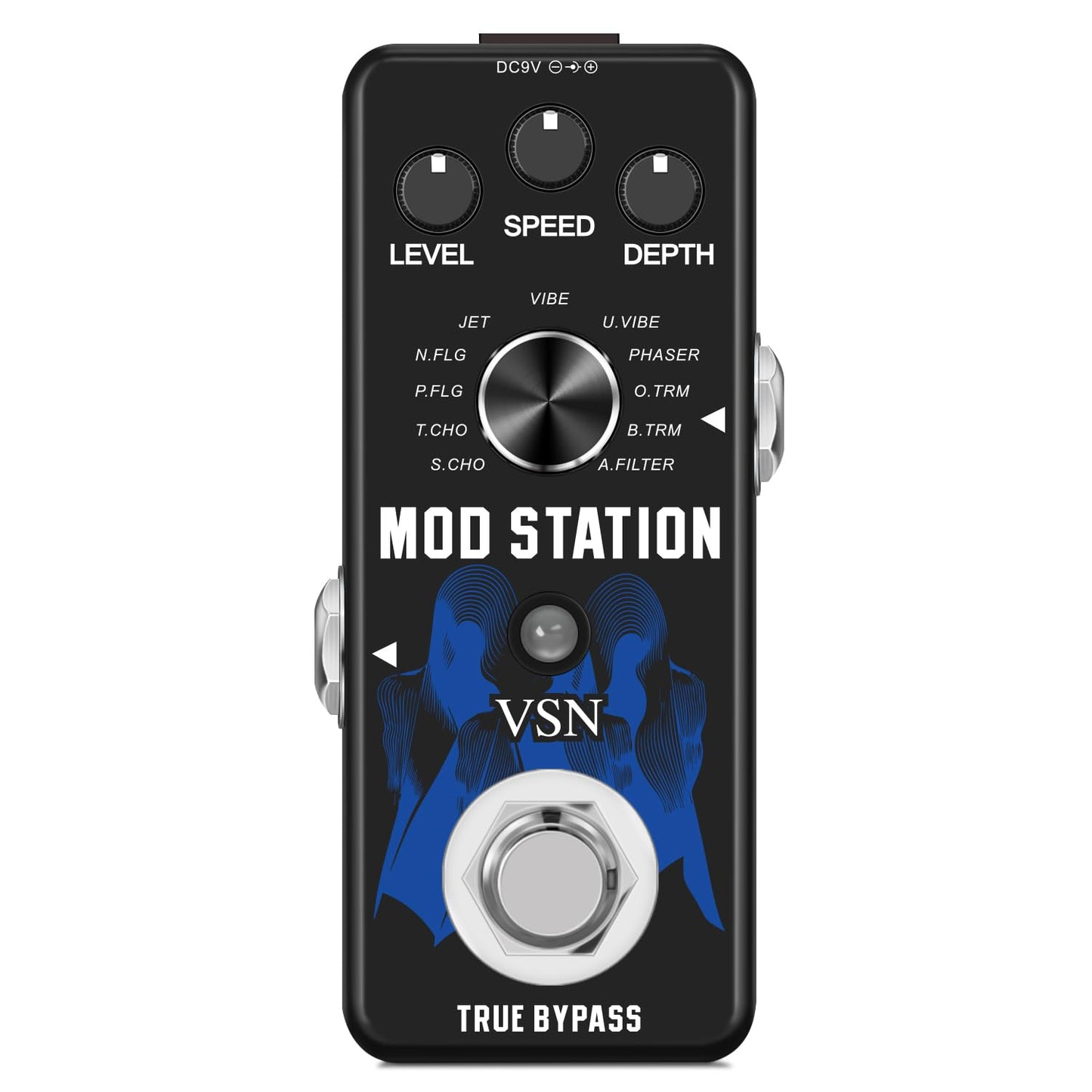 VSN Modulation Pedal for Electric Guitar Pedal Boards, 11 Effects Chorus Phaser Flanger Tremolo Vibroat Filter,11 Modulation Modes, True Bypass